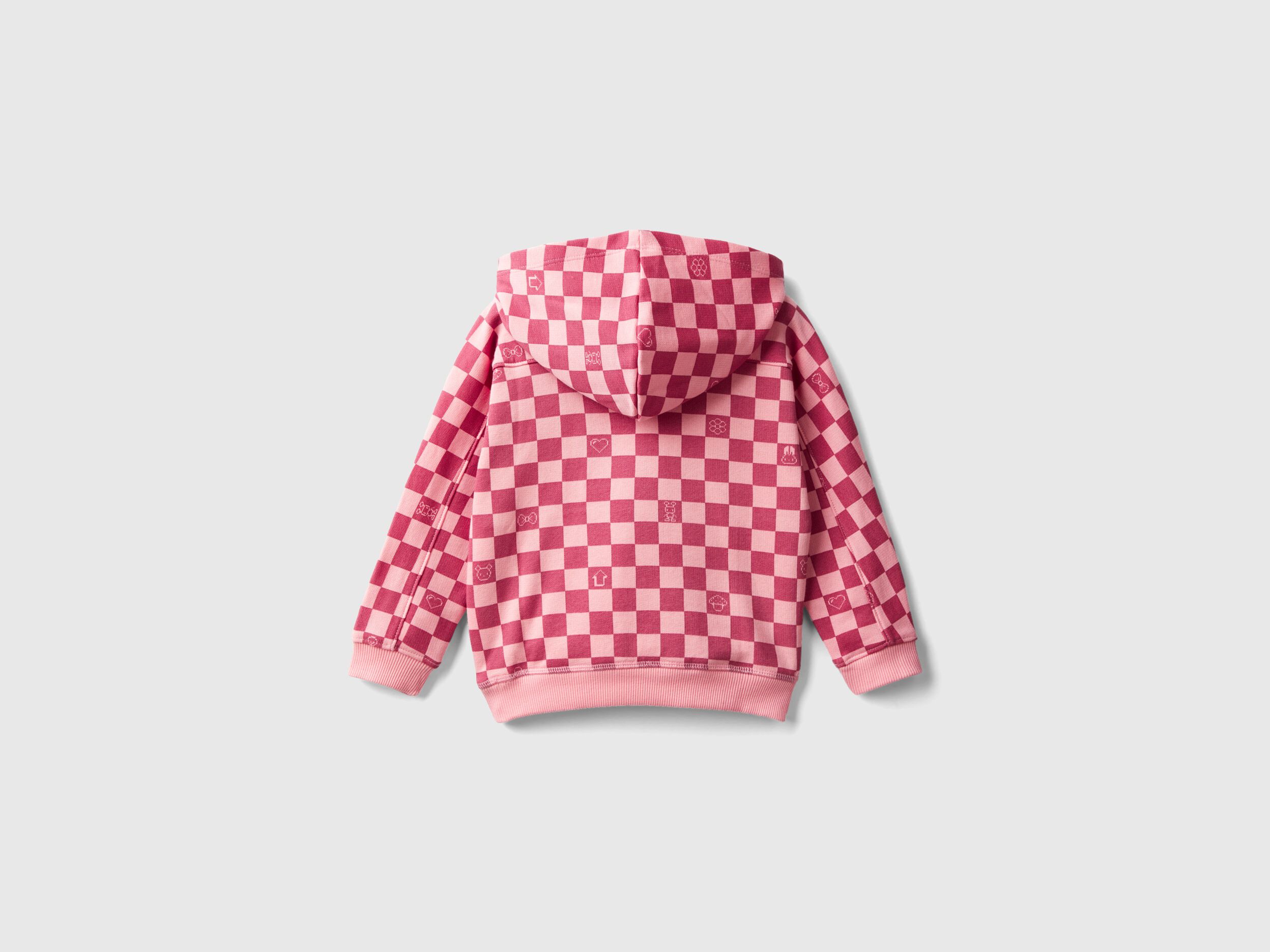 Checkered hoodie Multi color Benetton