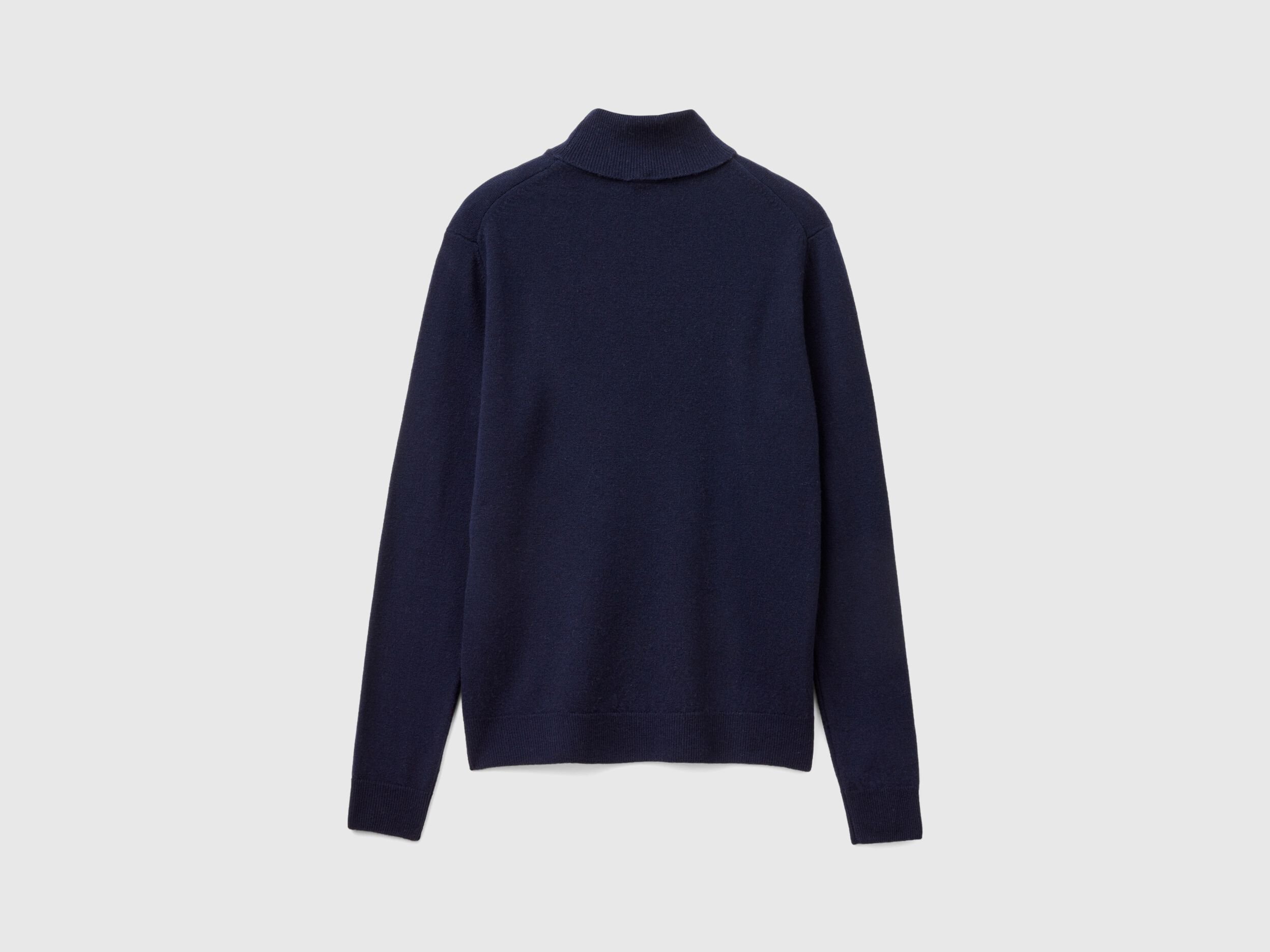 Dark blue turtleneck sweater in pure Merino wool Dark Blue Benetton