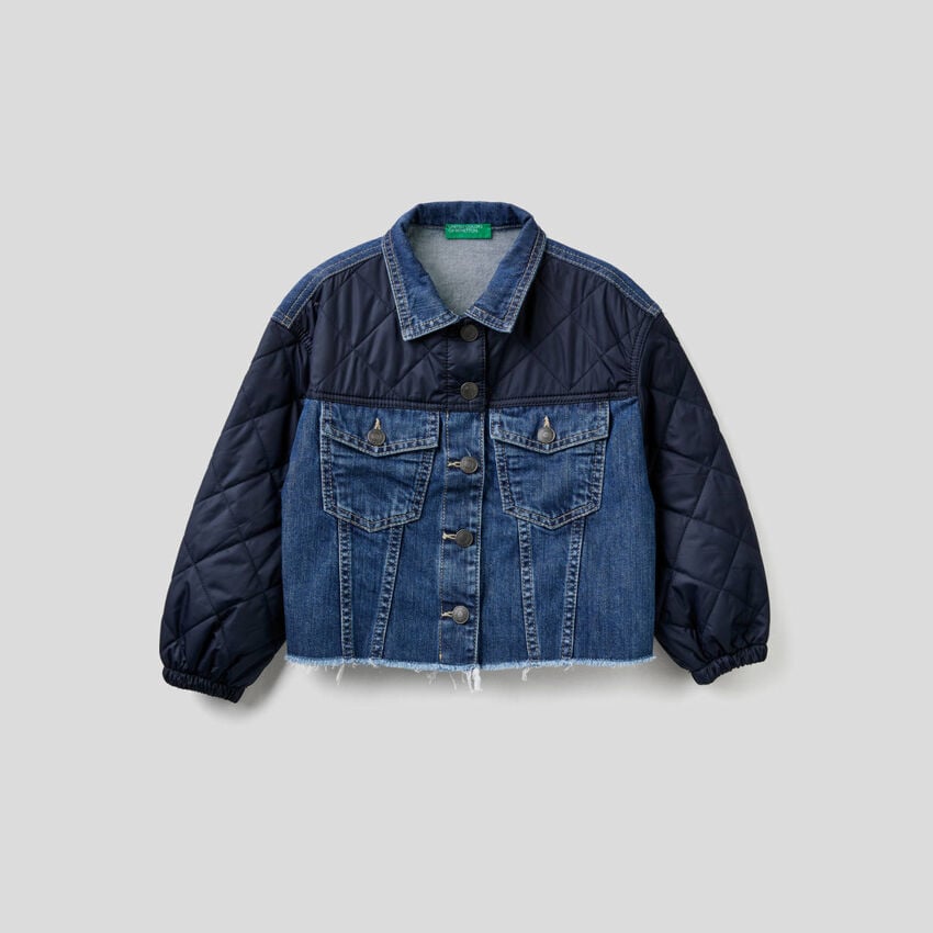Denim jacket with quilted details