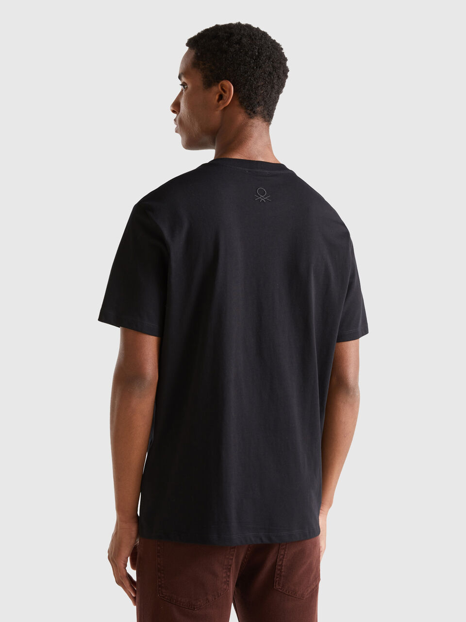 T-shirt in pure organic cotton - Benetton Black 