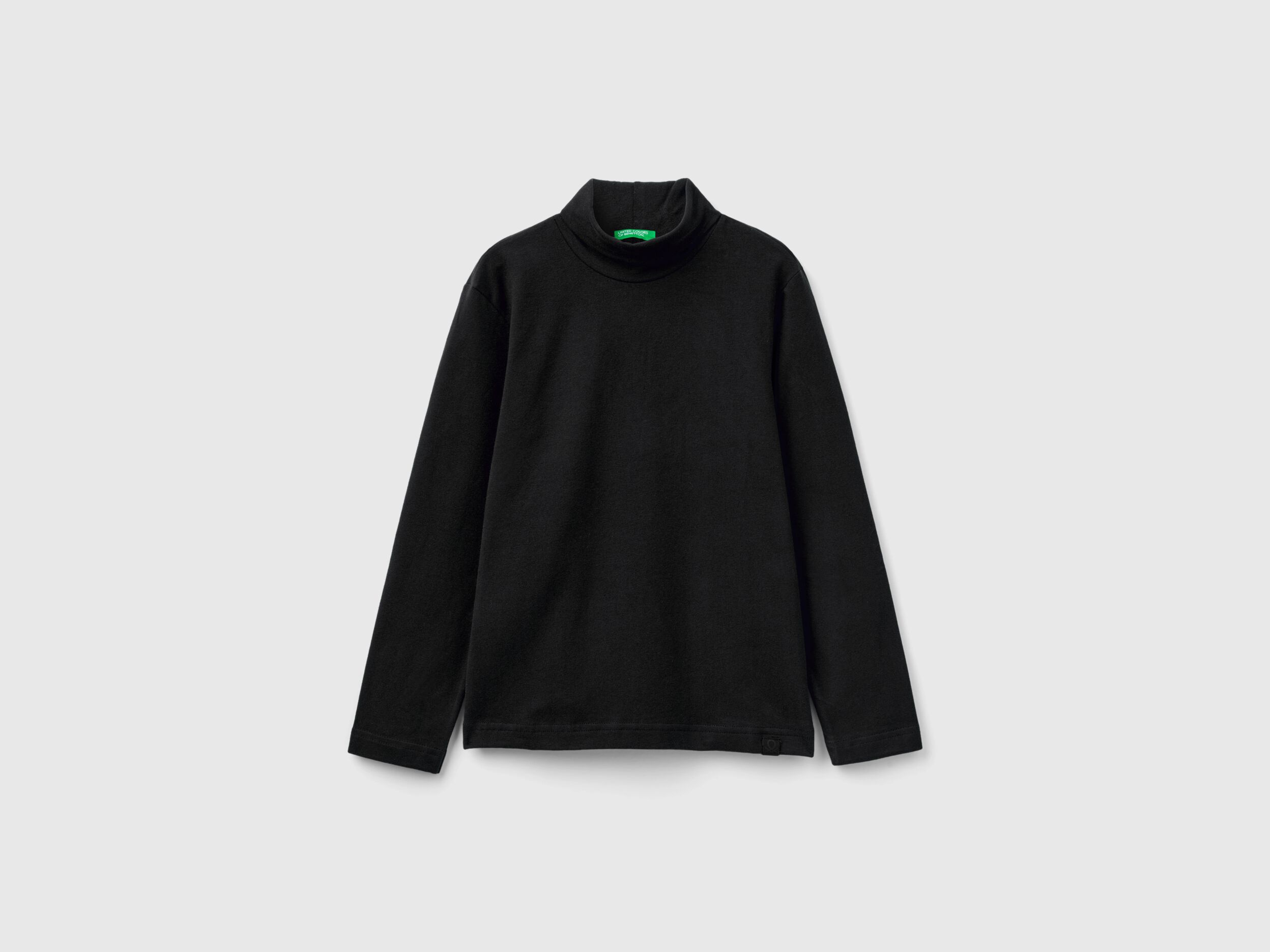 Long sleeve turtleneck t shirt Black Benetton