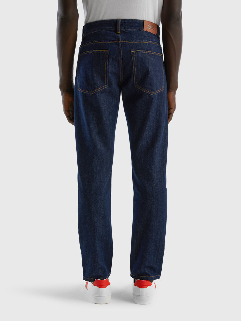 Benign løn minimal Straight leg 100% cotton jeans - Dark Blue | Benetton