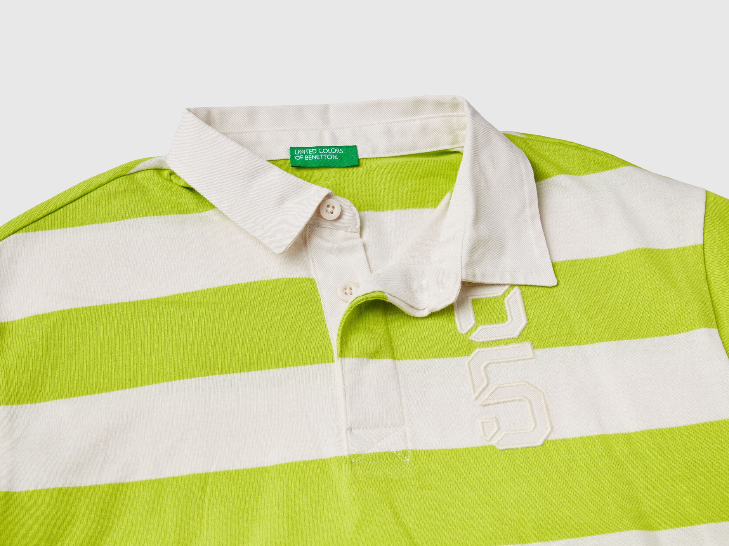 Benetton green and white clearance rugby shirt