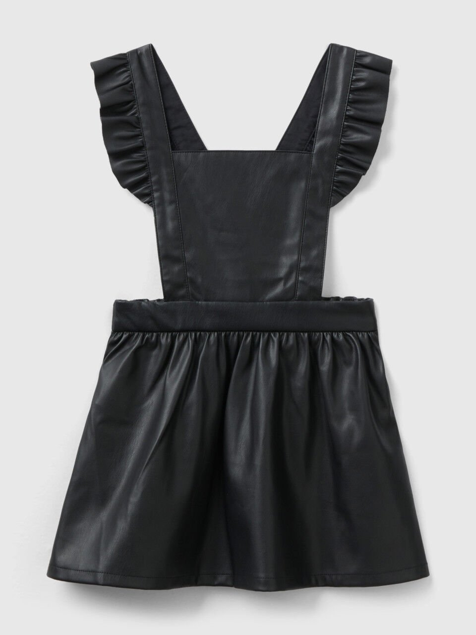 Leather 2024 dungarees dress