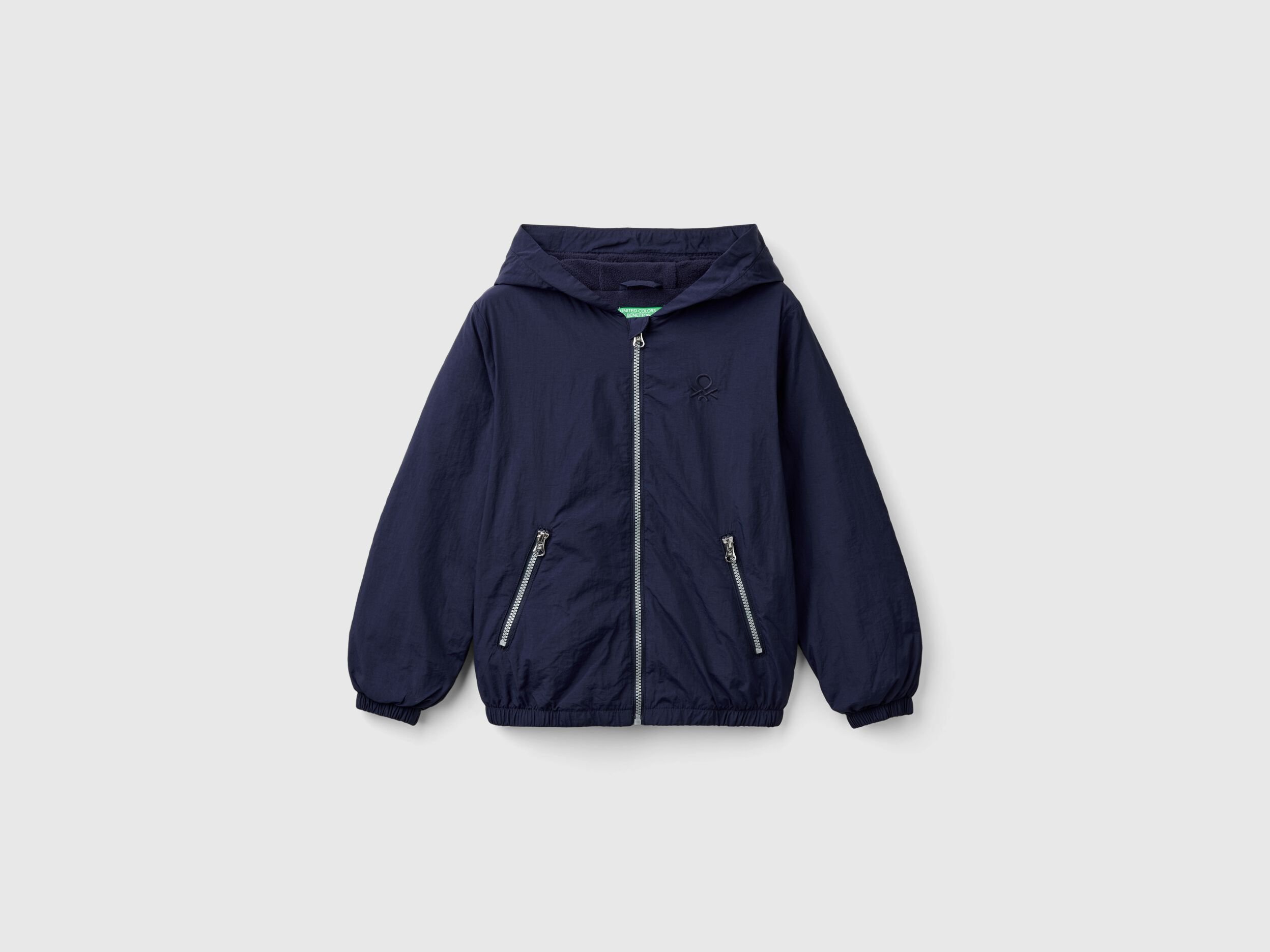 Navy blue nylon jacket top