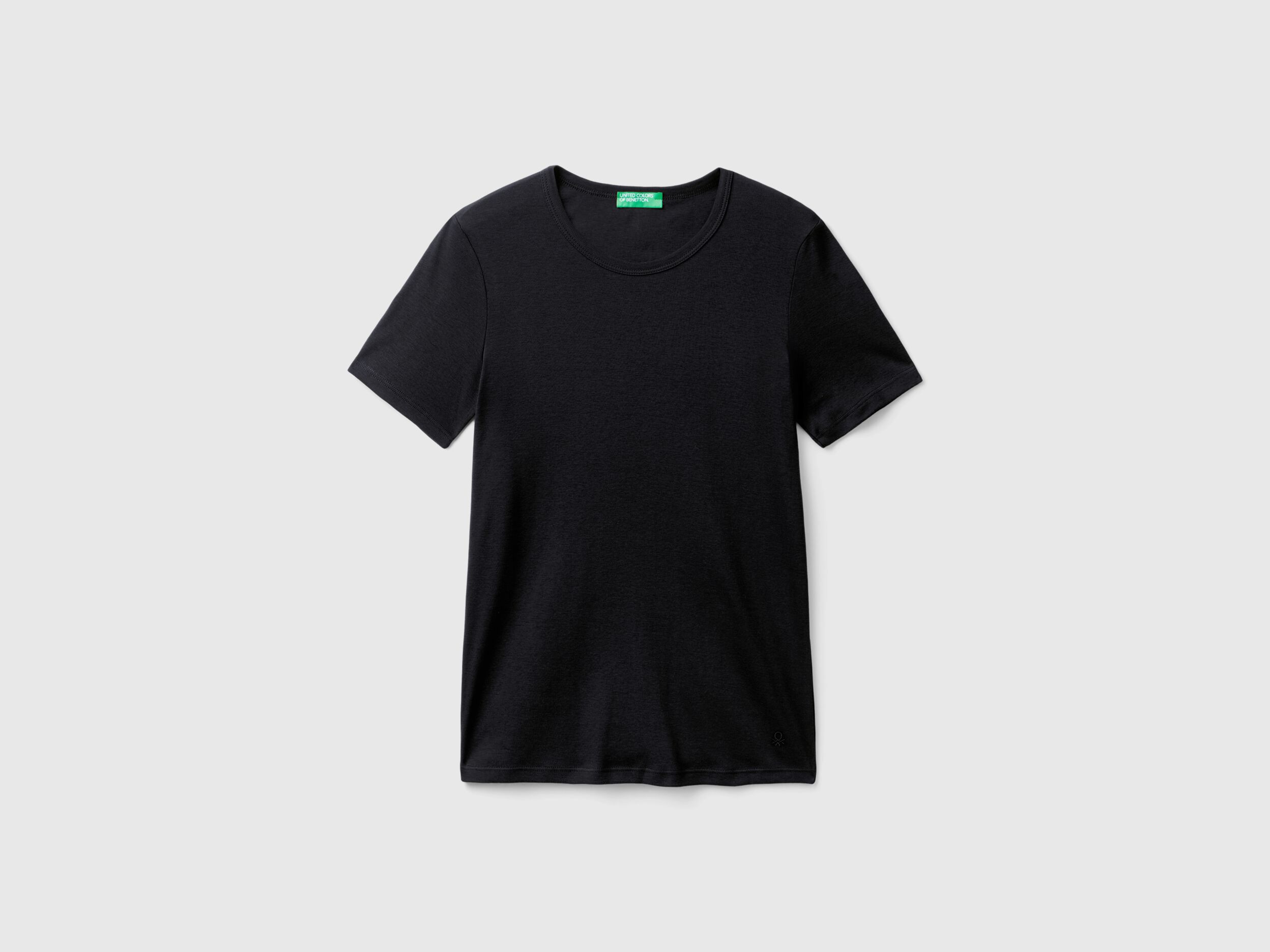 Benetton Long Fiber Cotton T Shirt Size XL Black Women