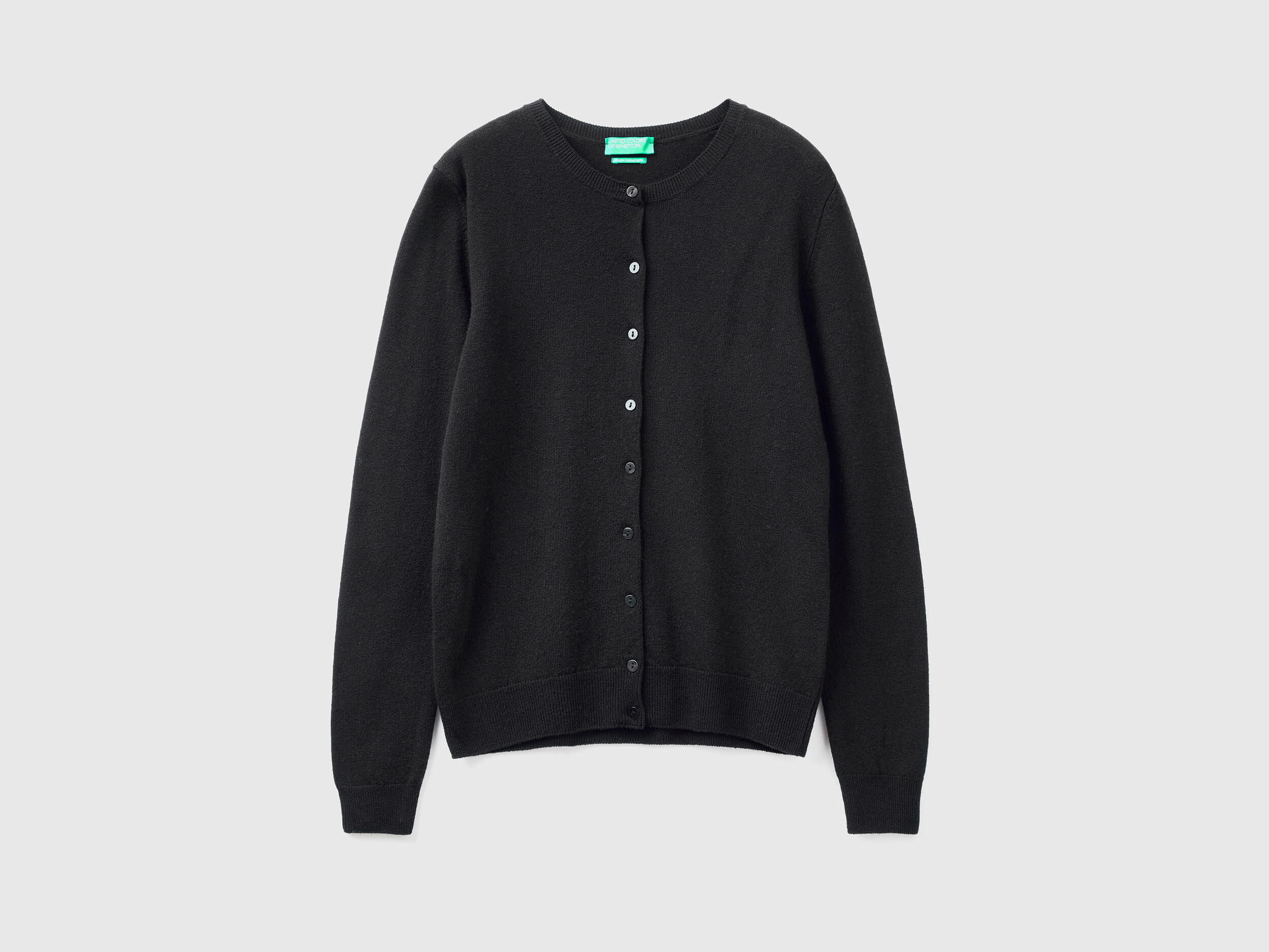 Round neck online black cardigan
