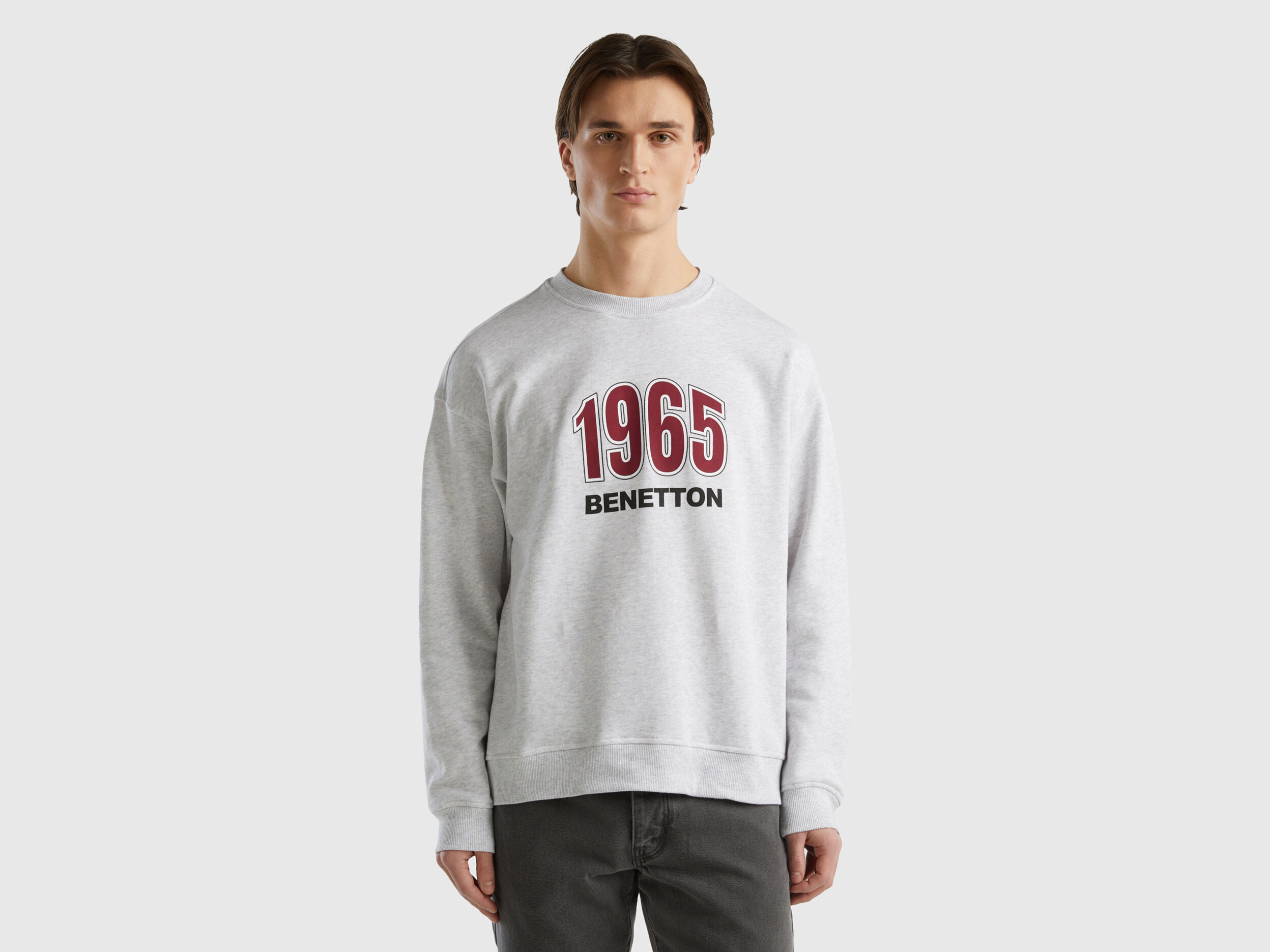 Crew neck sweatshirt with logo print