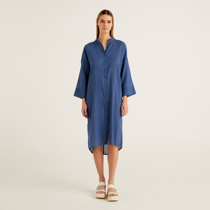Shirt dress in pure cotton