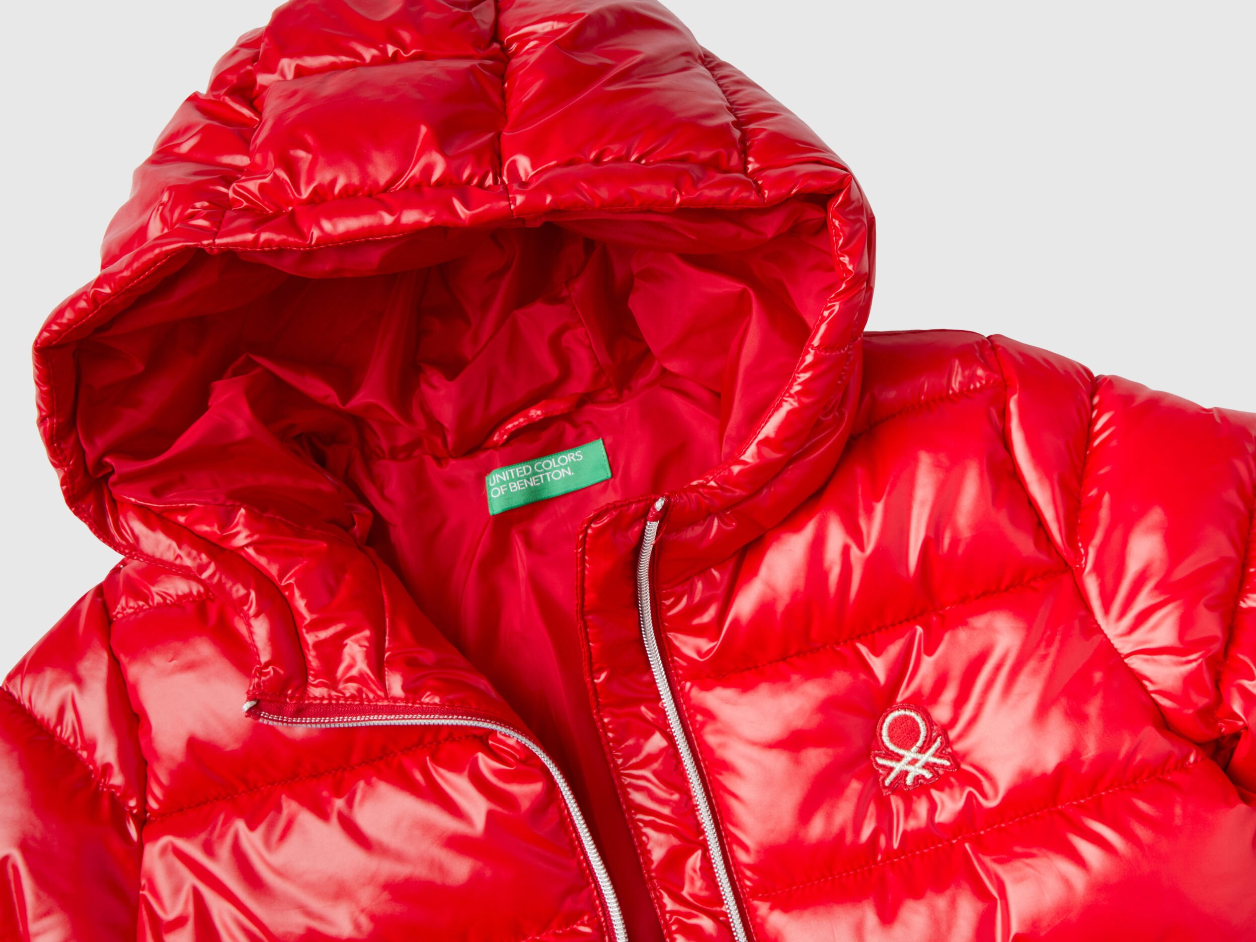 Glossy red puffer new arrivals jacket