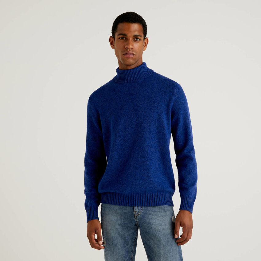 Turtleneck sweater in cashmere and wool blend