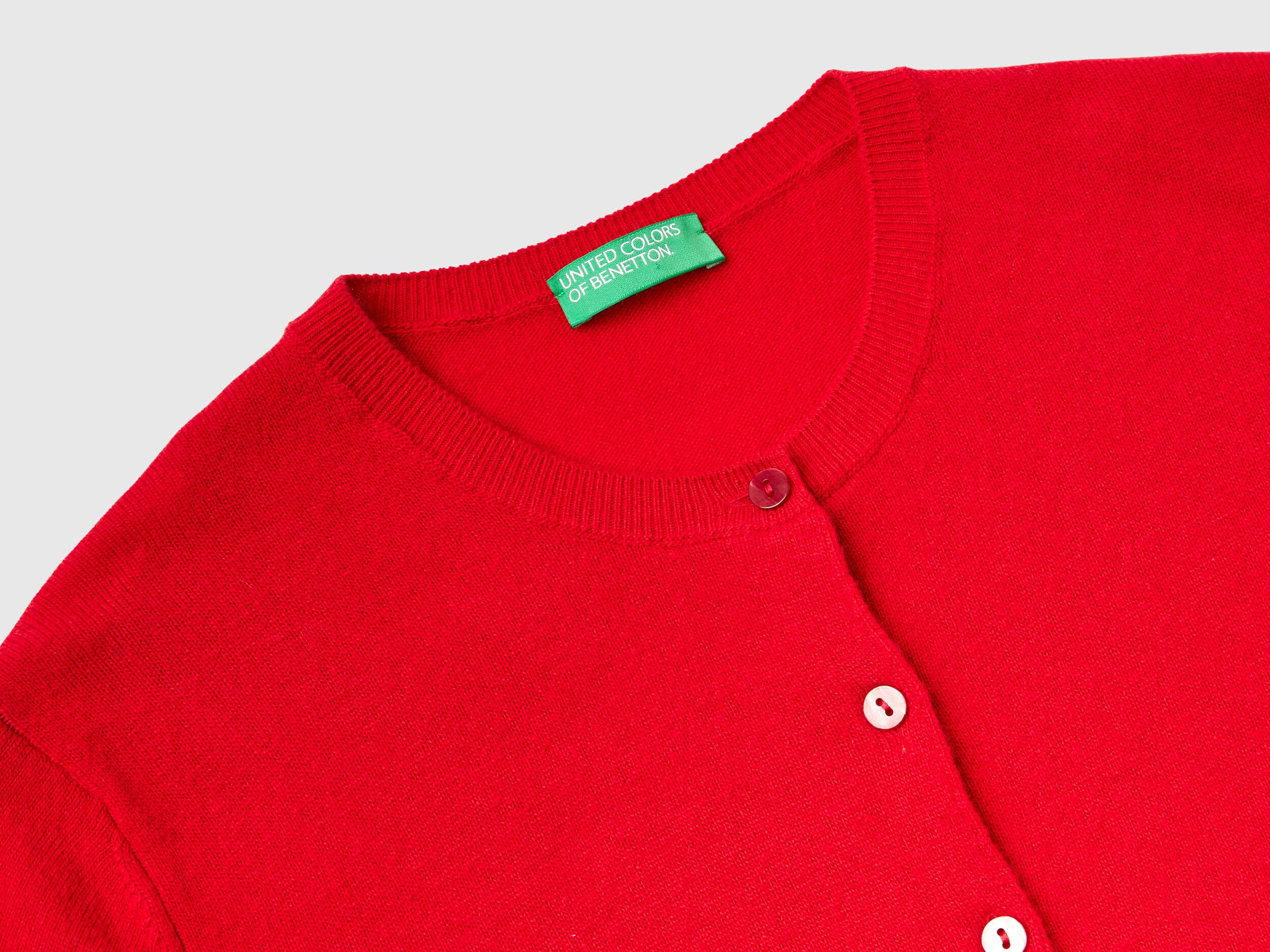 Red crew neck cardigan shop
