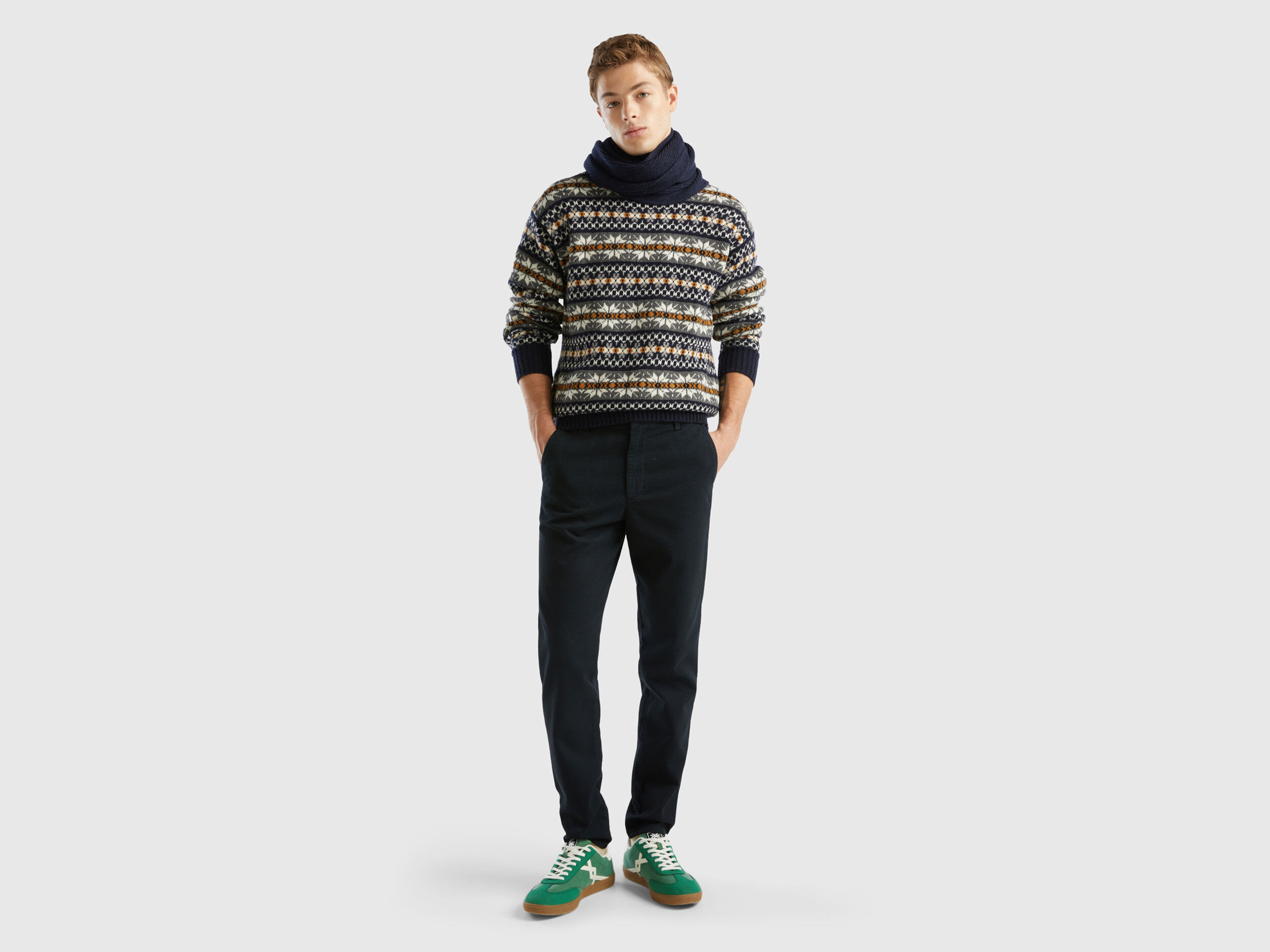 Benetton sales jacquard sweater