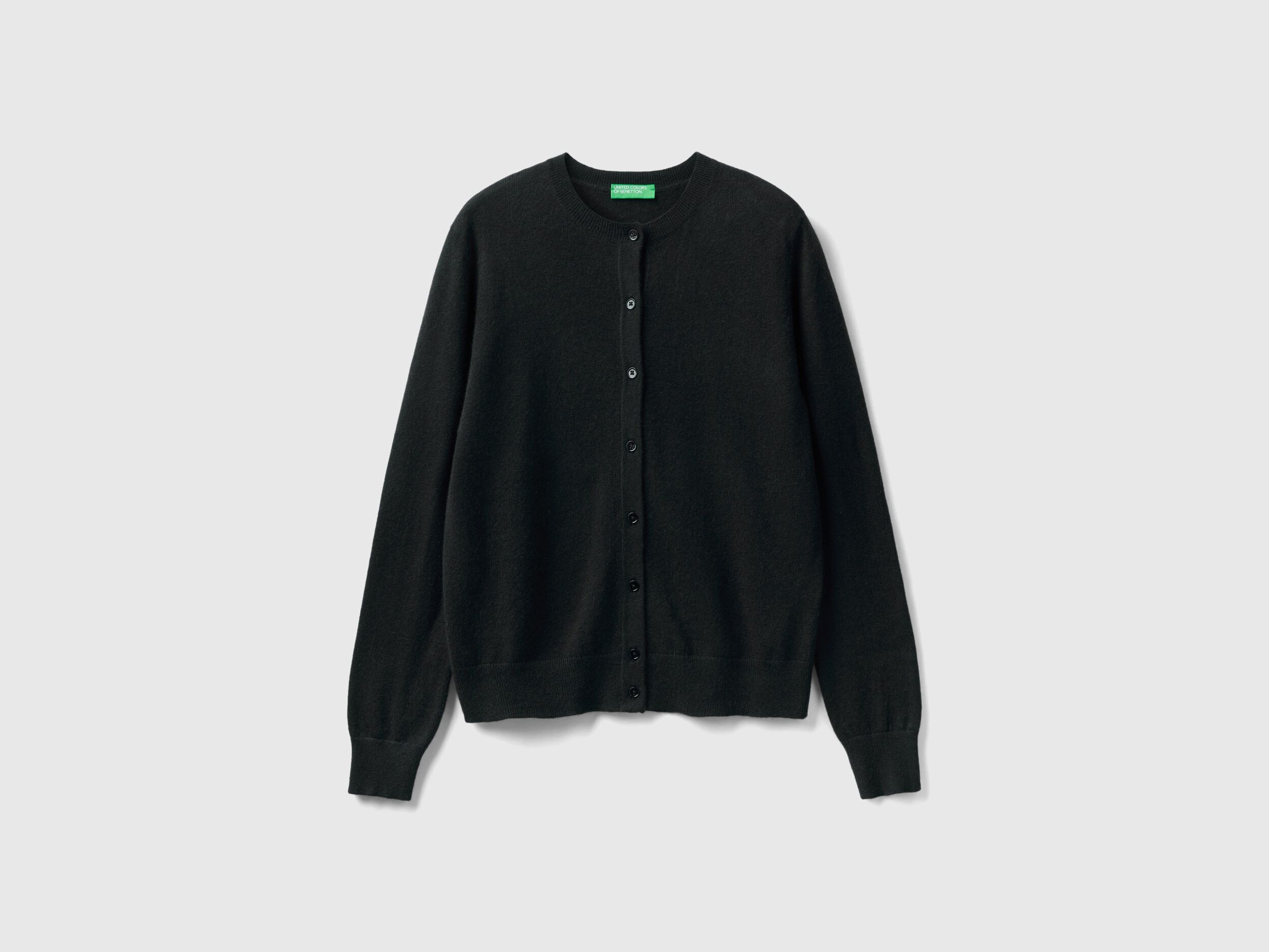 Black cardigan in pure cashmere Black Benetton