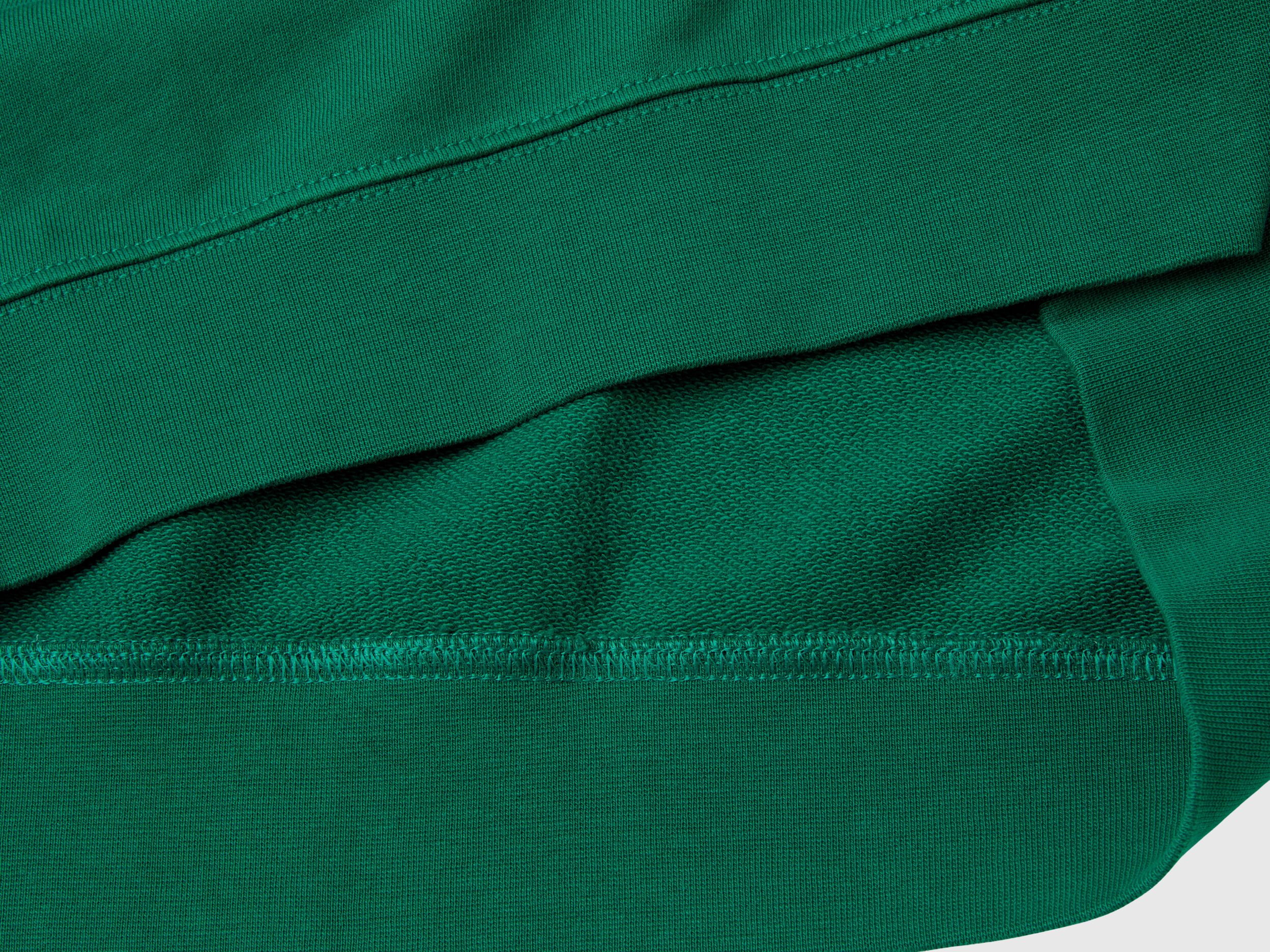 Crew neck sweatshirt with logo print - Dark Green | Benetton