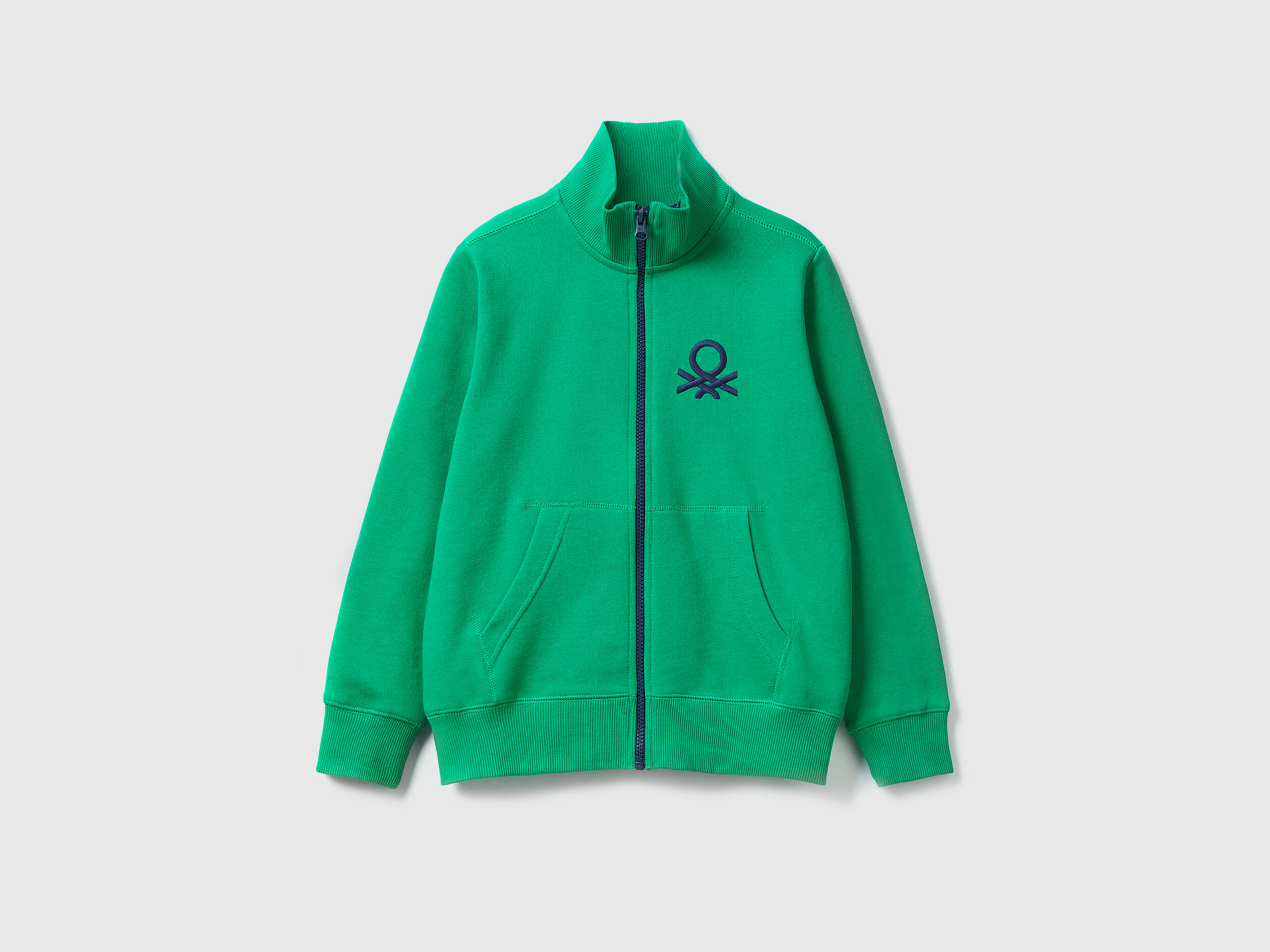 Pure cotton sweatshirt with zipper