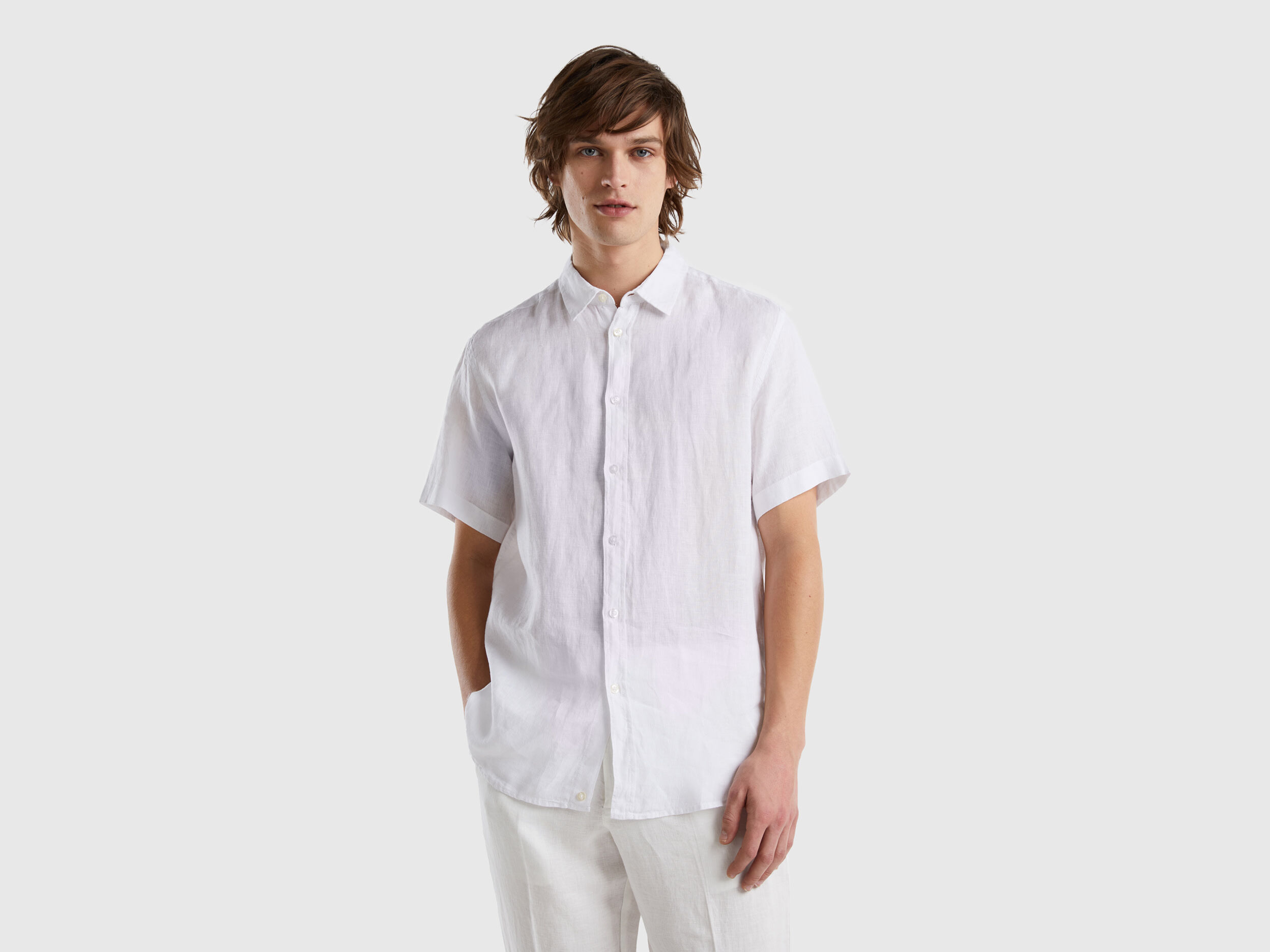 Benetton camicia new arrivals lino