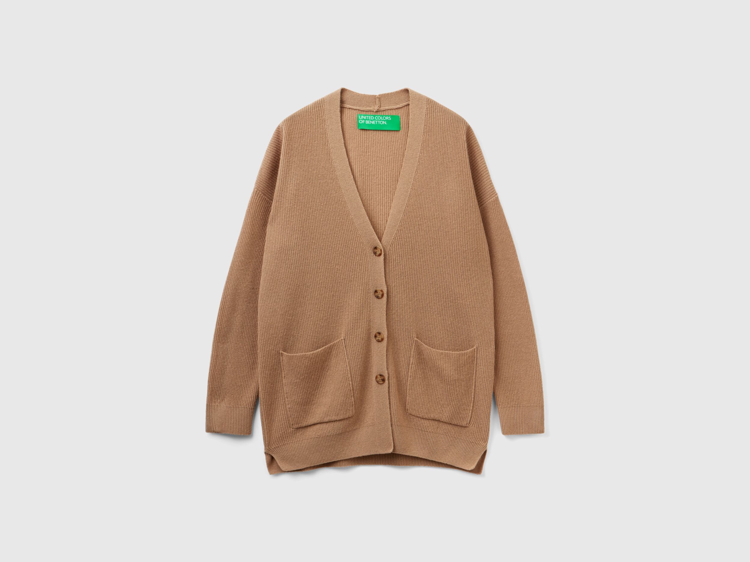 Oversized fit cardigan in wool blend