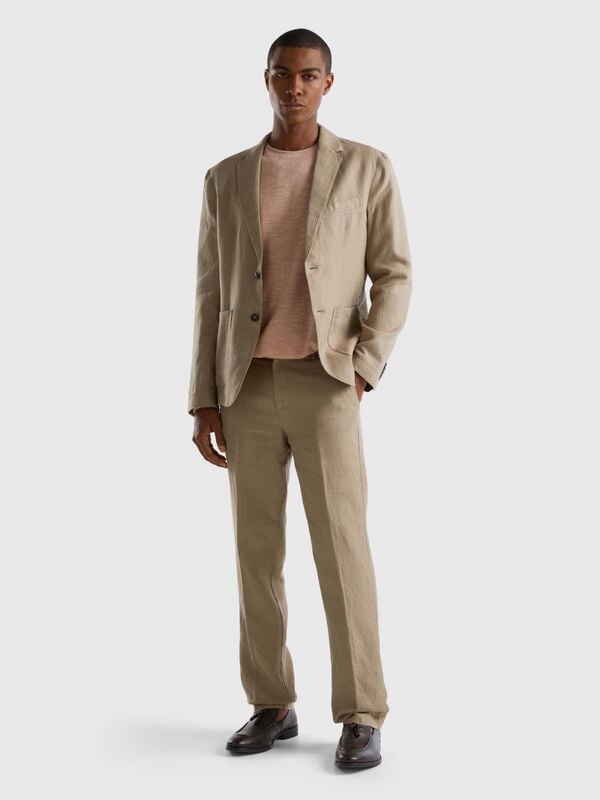 100% linen suit trousers - Man