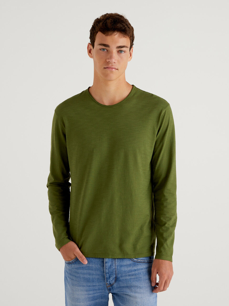 Rapha Wool Colour-block Long-sleeve T-shirt in Green for Men Mens Clothing T-shirts Long-sleeve t-shirts 
