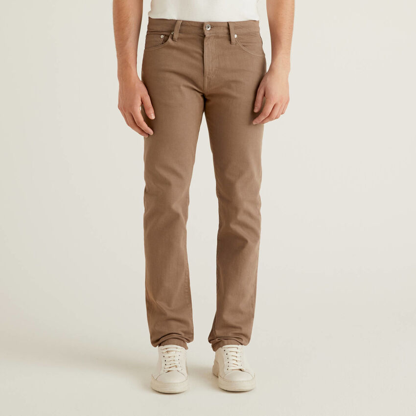 Five pocket trousers in stretch cotton