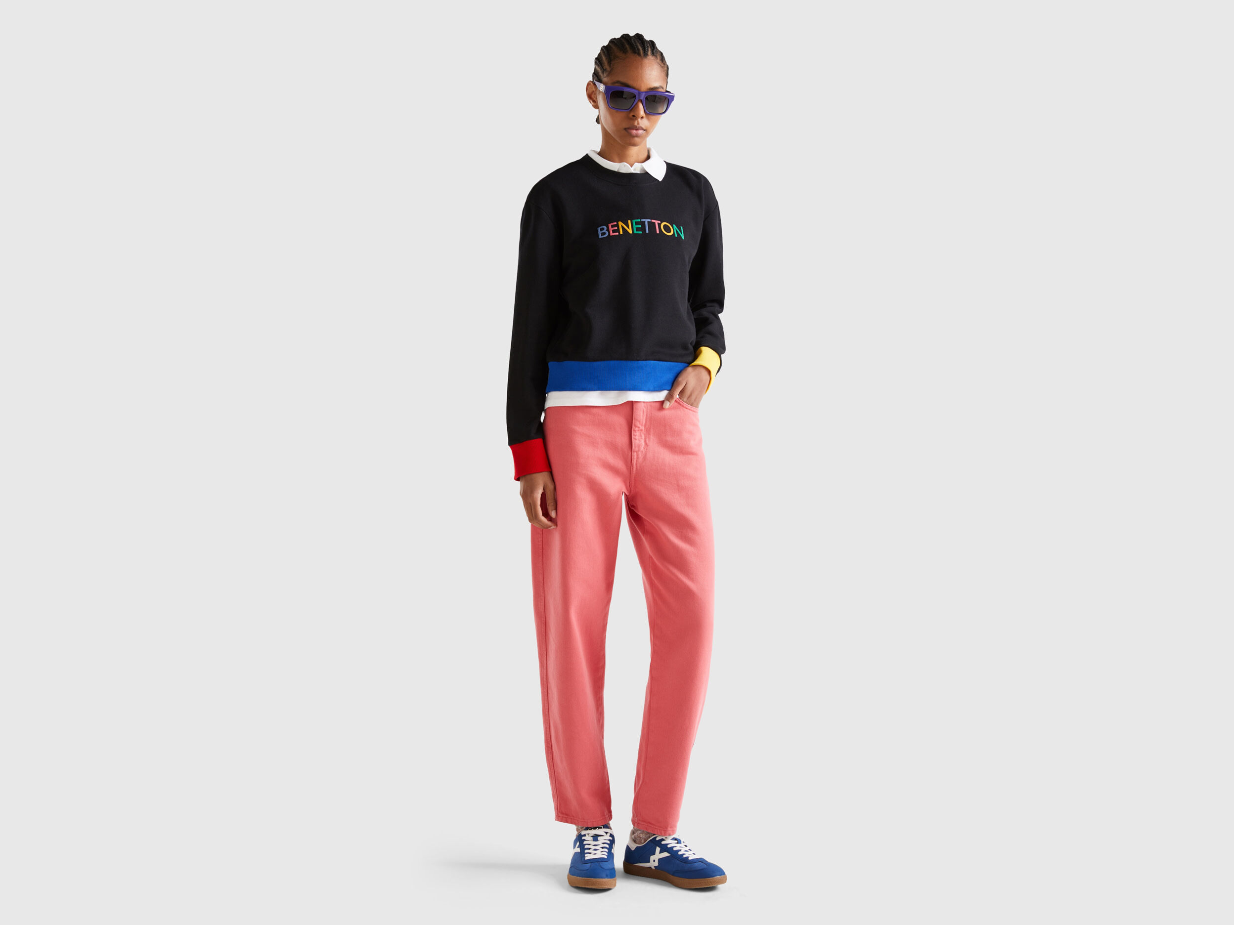 United colors of benetton black sweatshirt deals