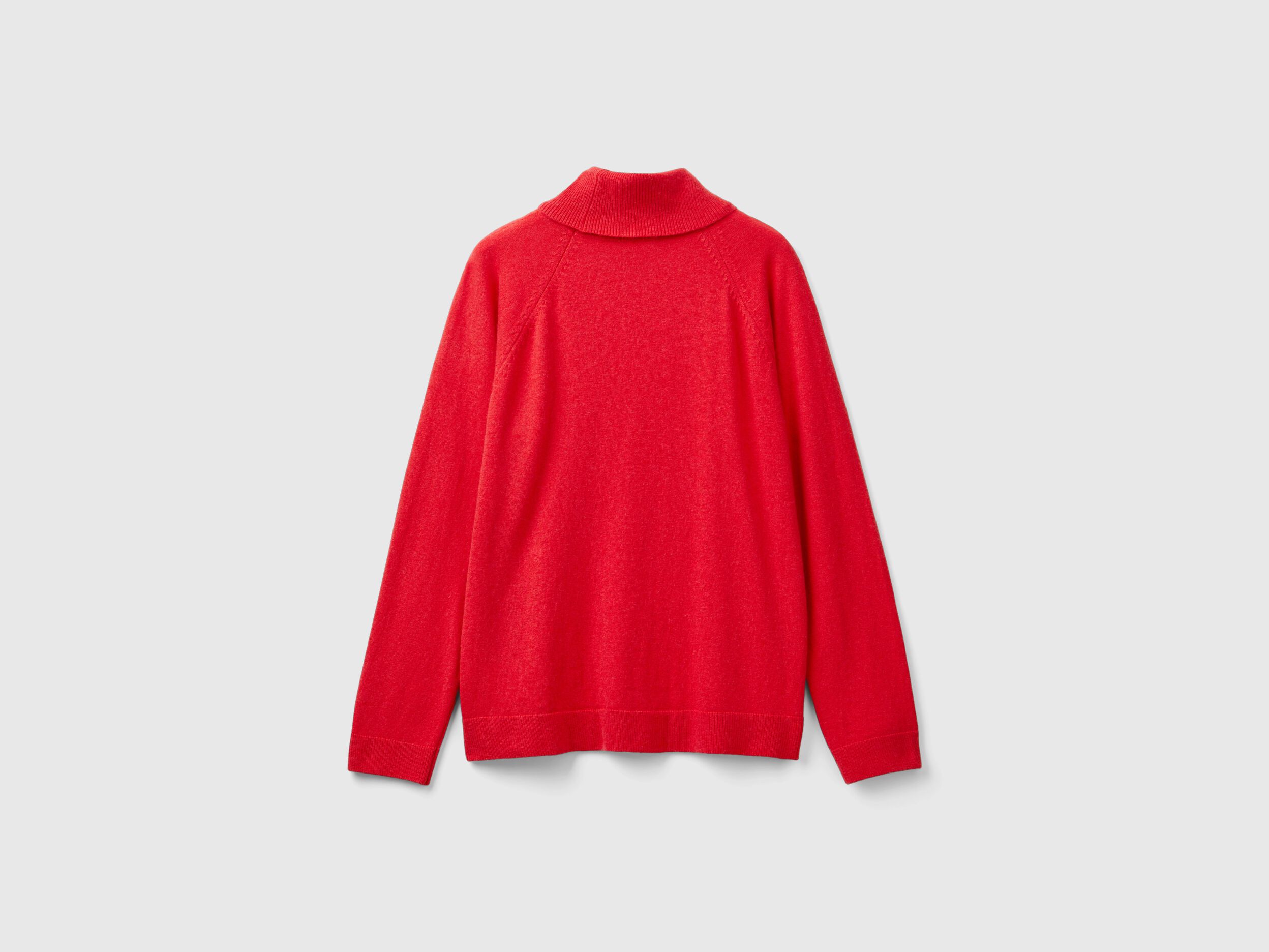 Red turtleneck in wool and cashmere blend Red Benetton