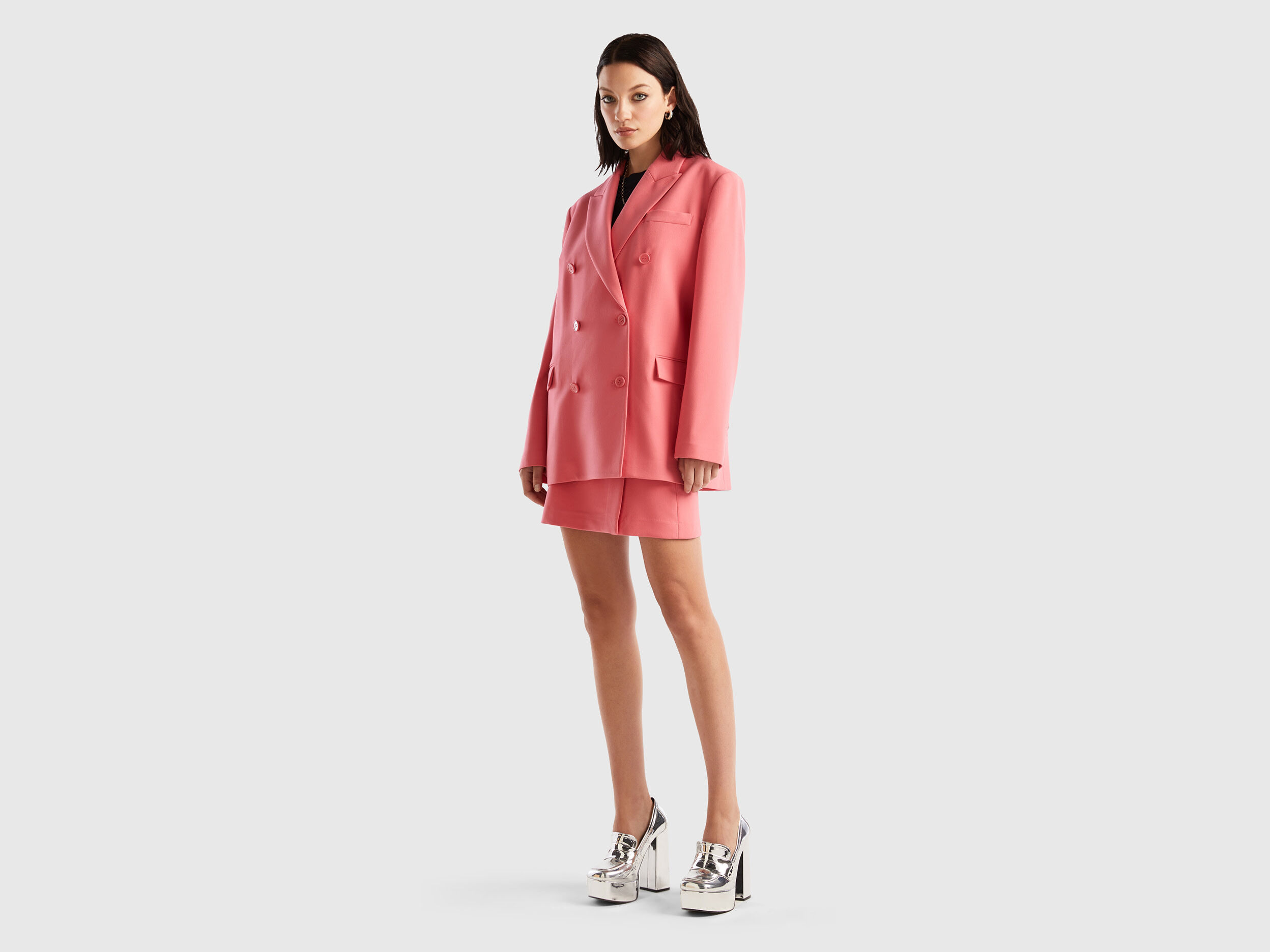 Benetton pink coat on sale