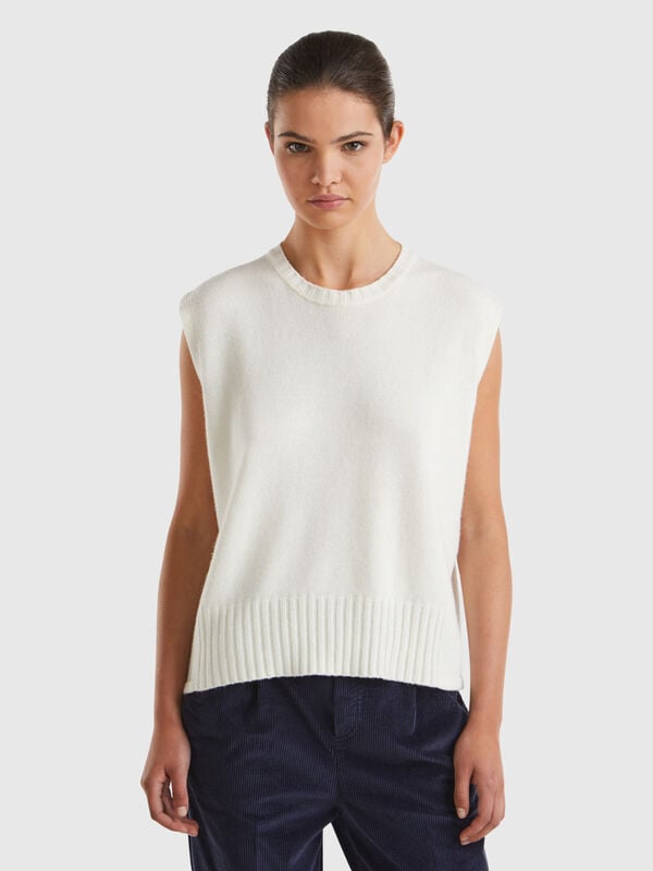 Vest in wool and viscose blend Women