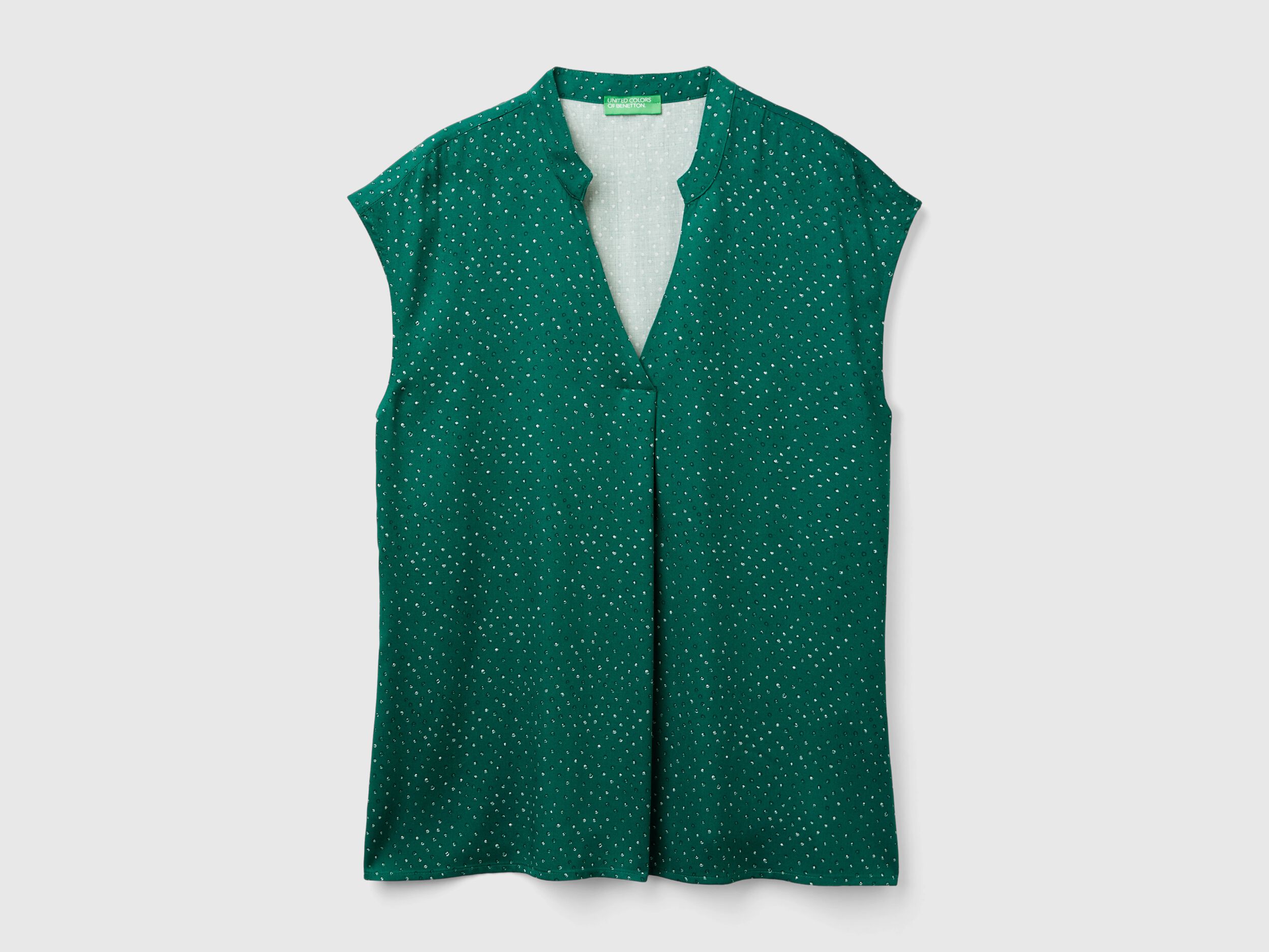 Green polka dot blouse sales