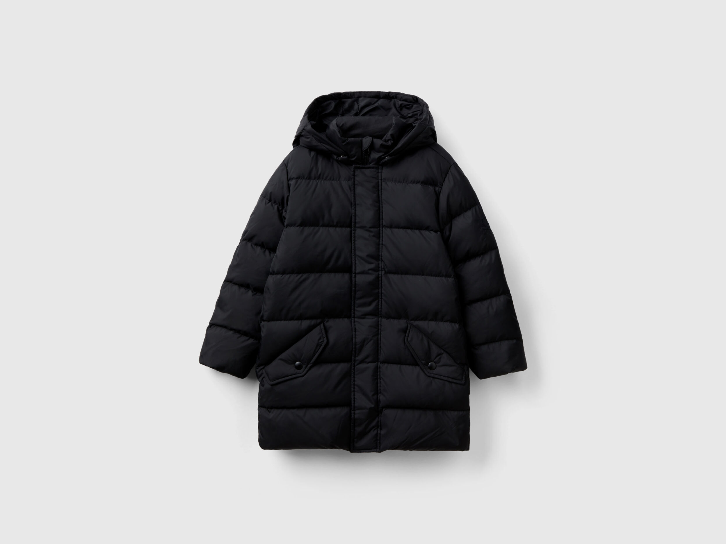 Padded jacket with removable hood Black Benetton