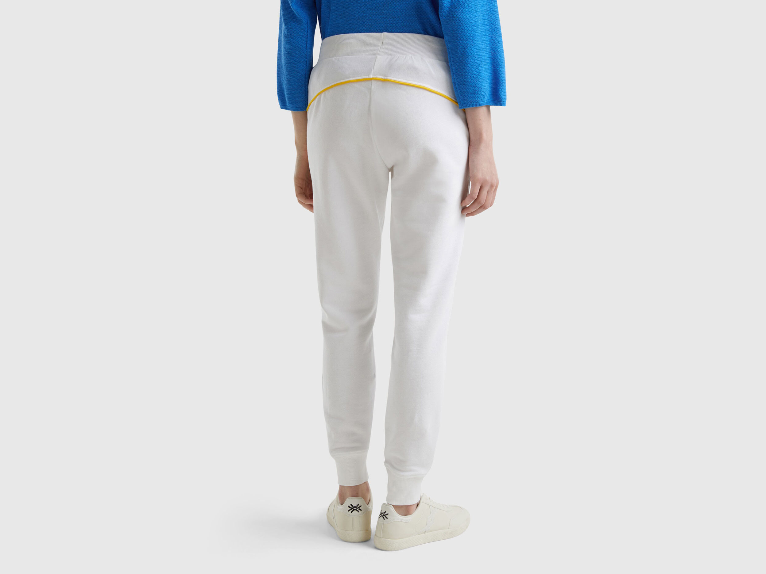 White drawstring joggers top