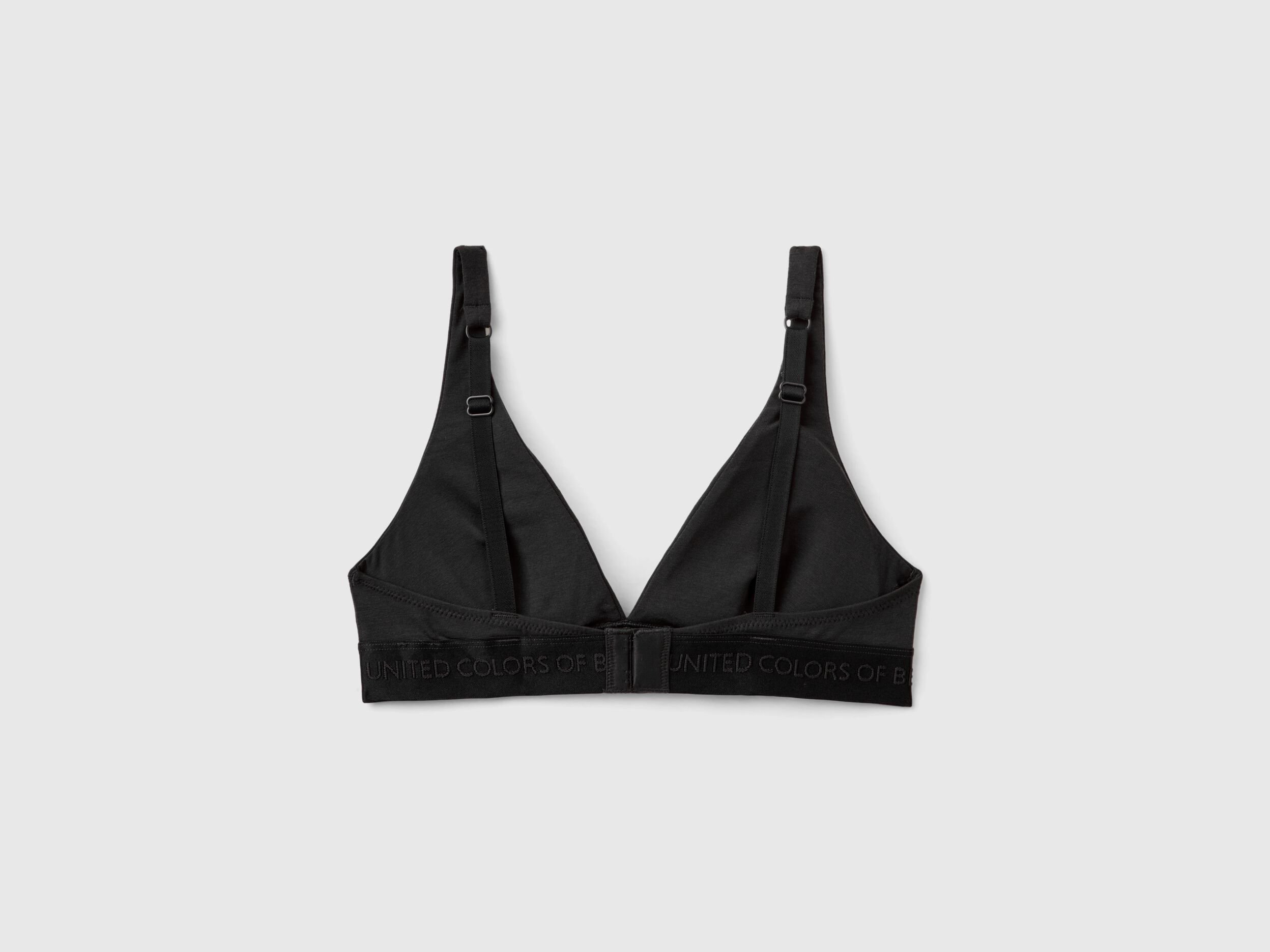 Triangle bra in stretch organic cotton Black Benetton