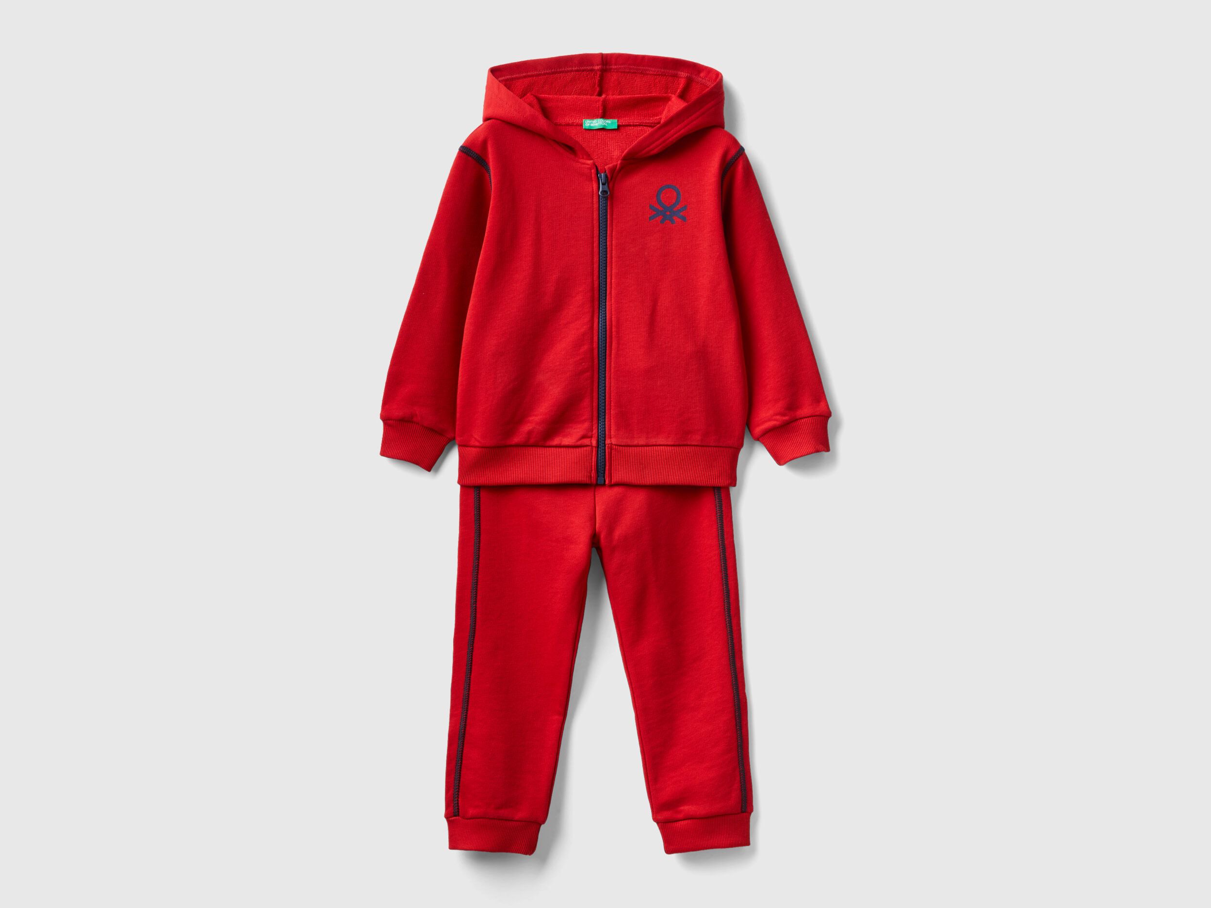 Sweat tracksuit in 100 cotton Red Benetton