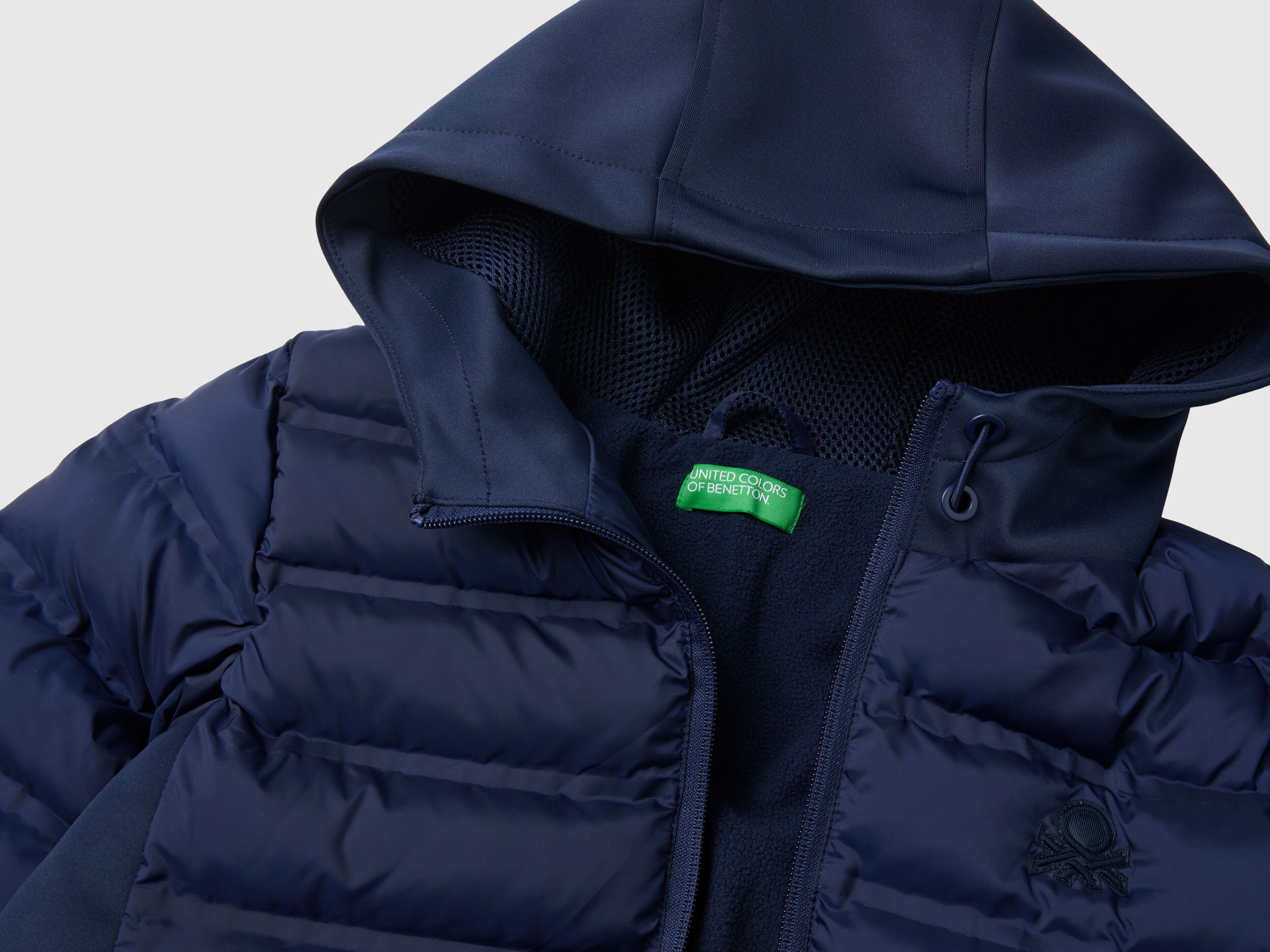 Jacket with neoprene details - Dark Blue | Benetton