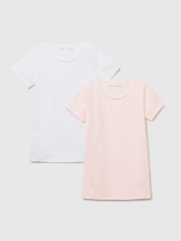 Dos camisetas de algodón elástico Niña