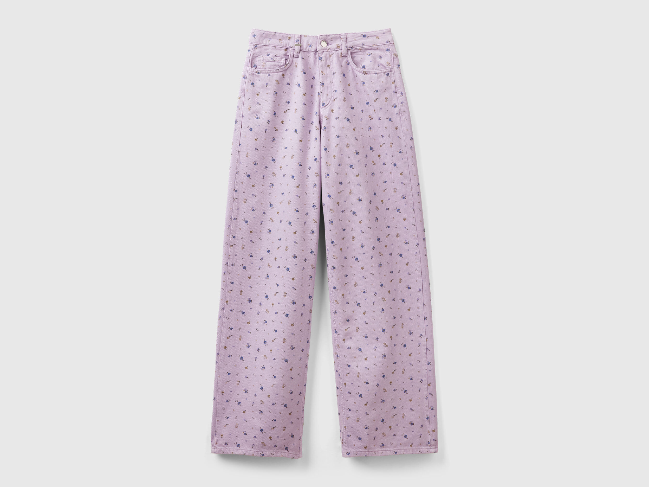 Wide trousers with floral print