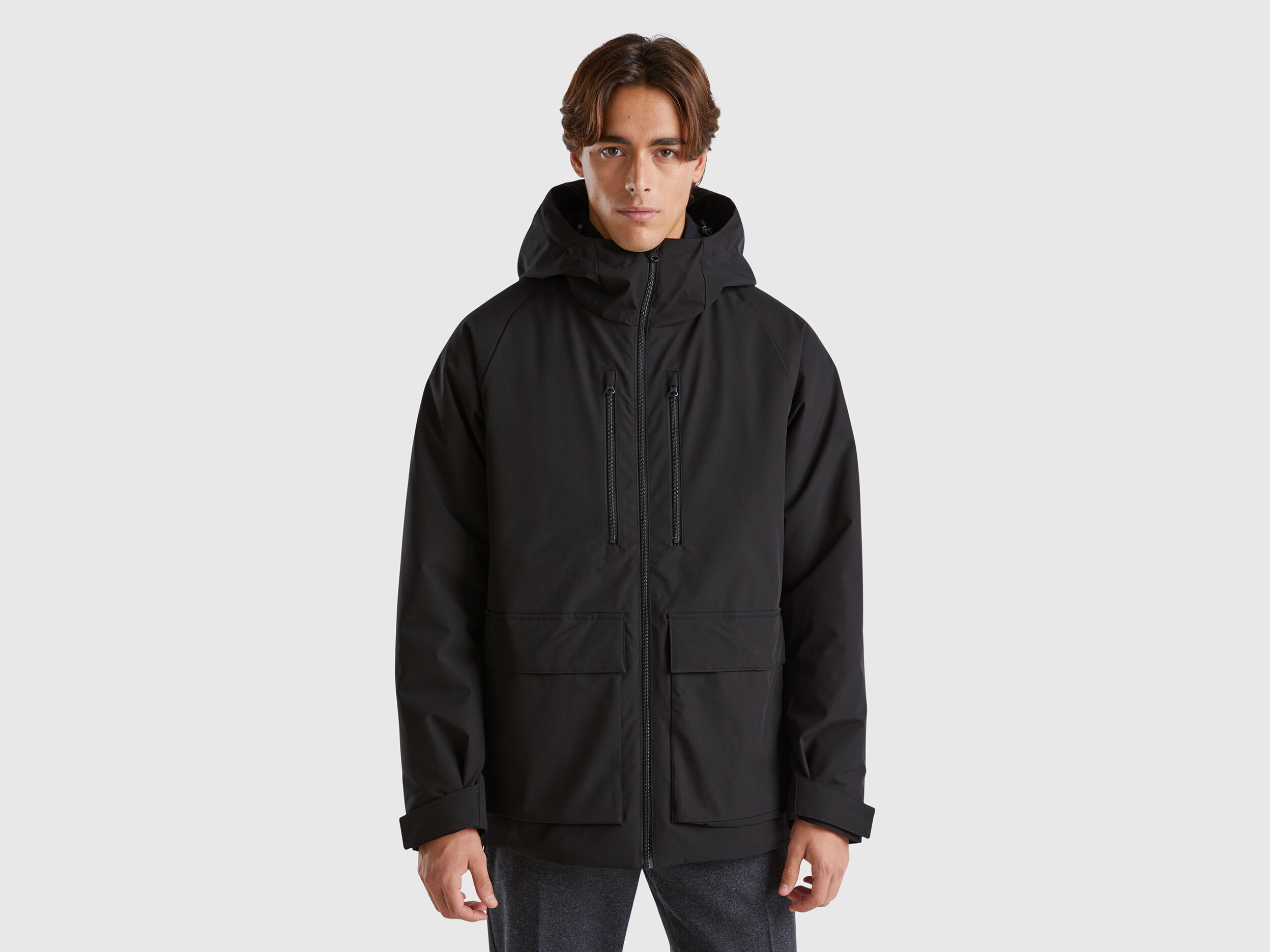 Short black parka hot sale