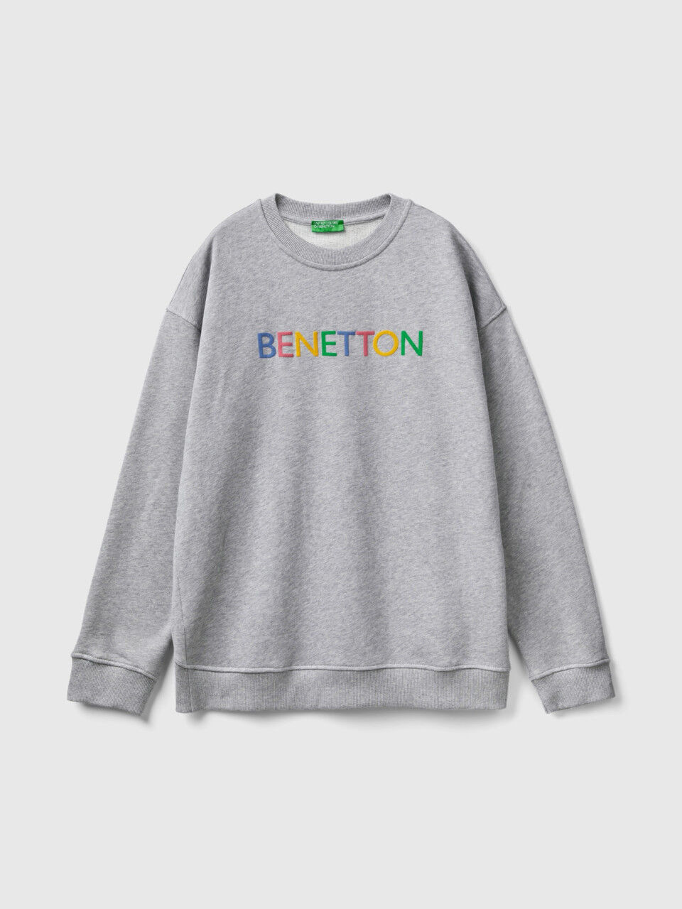 Benetton ecru on sale crew neck sweatshirt