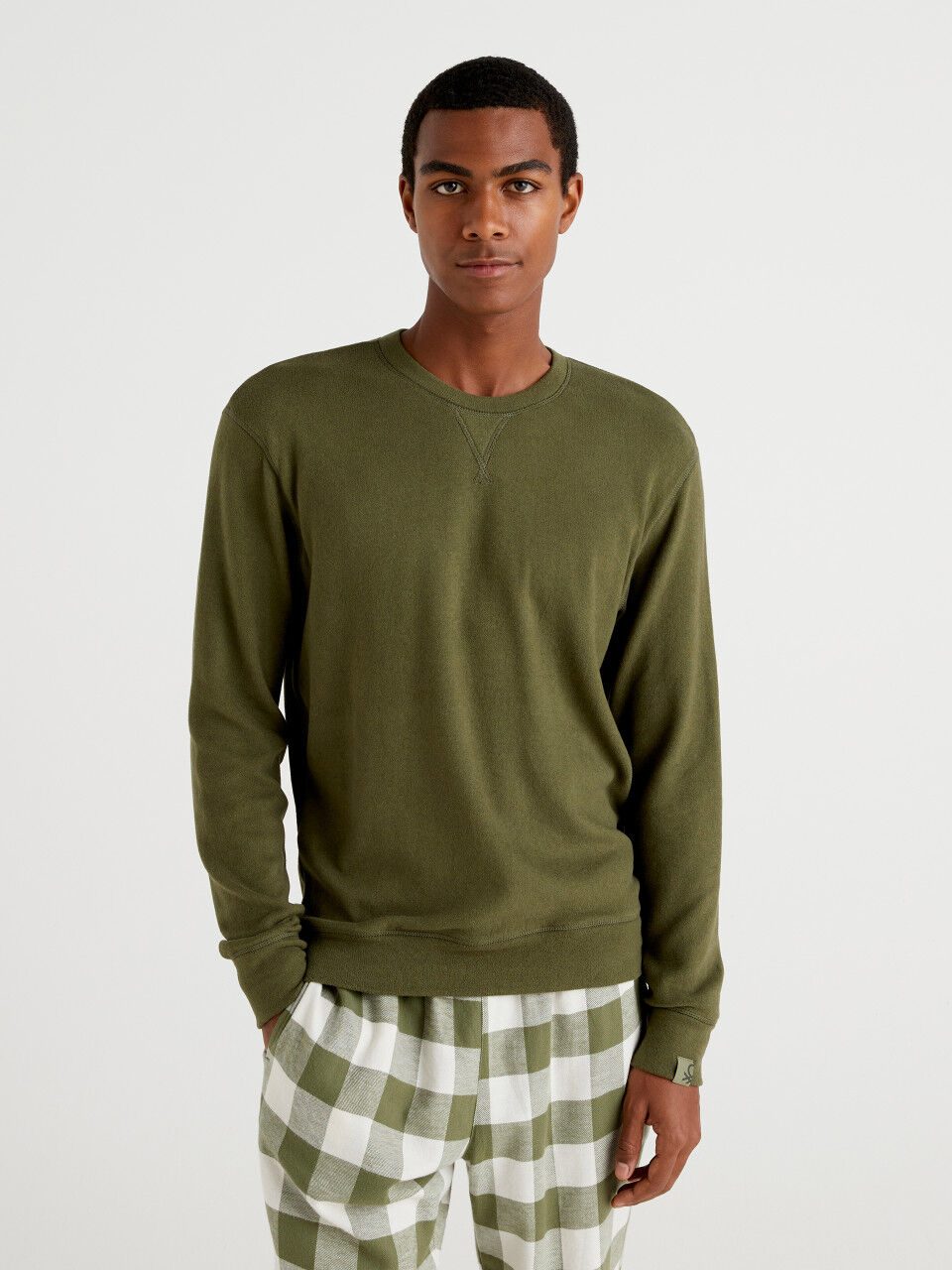 Sweater in stretch cotton blend
