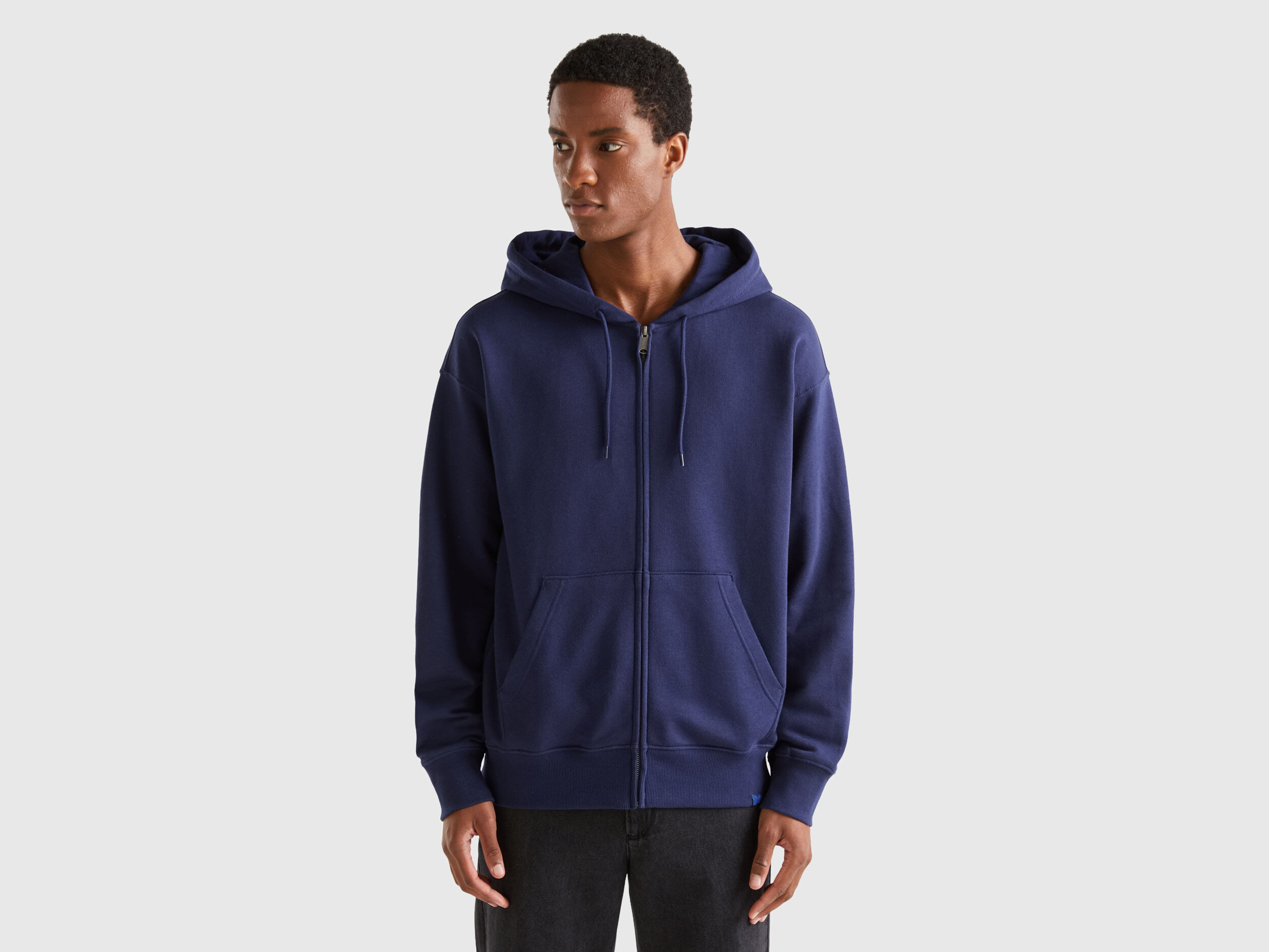 Zip up sale blue hoodie