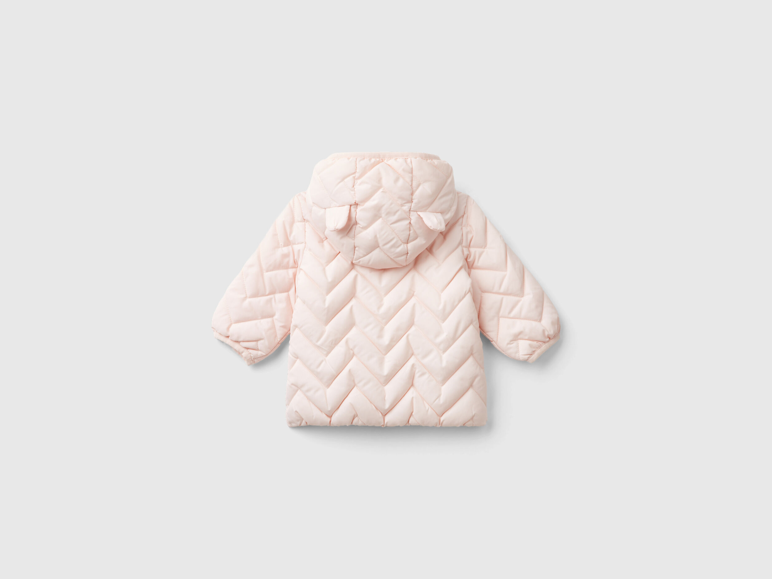 Benetton Padded Puffer Jacket with Ear Flaps Soft Pink Kids