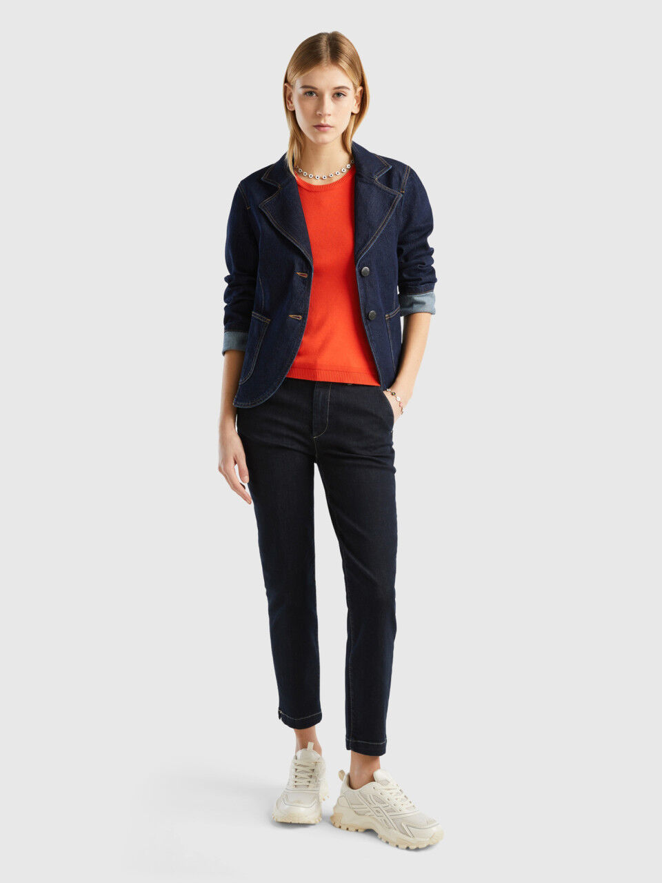 Pantalones chinos vaqueros mujer best sale