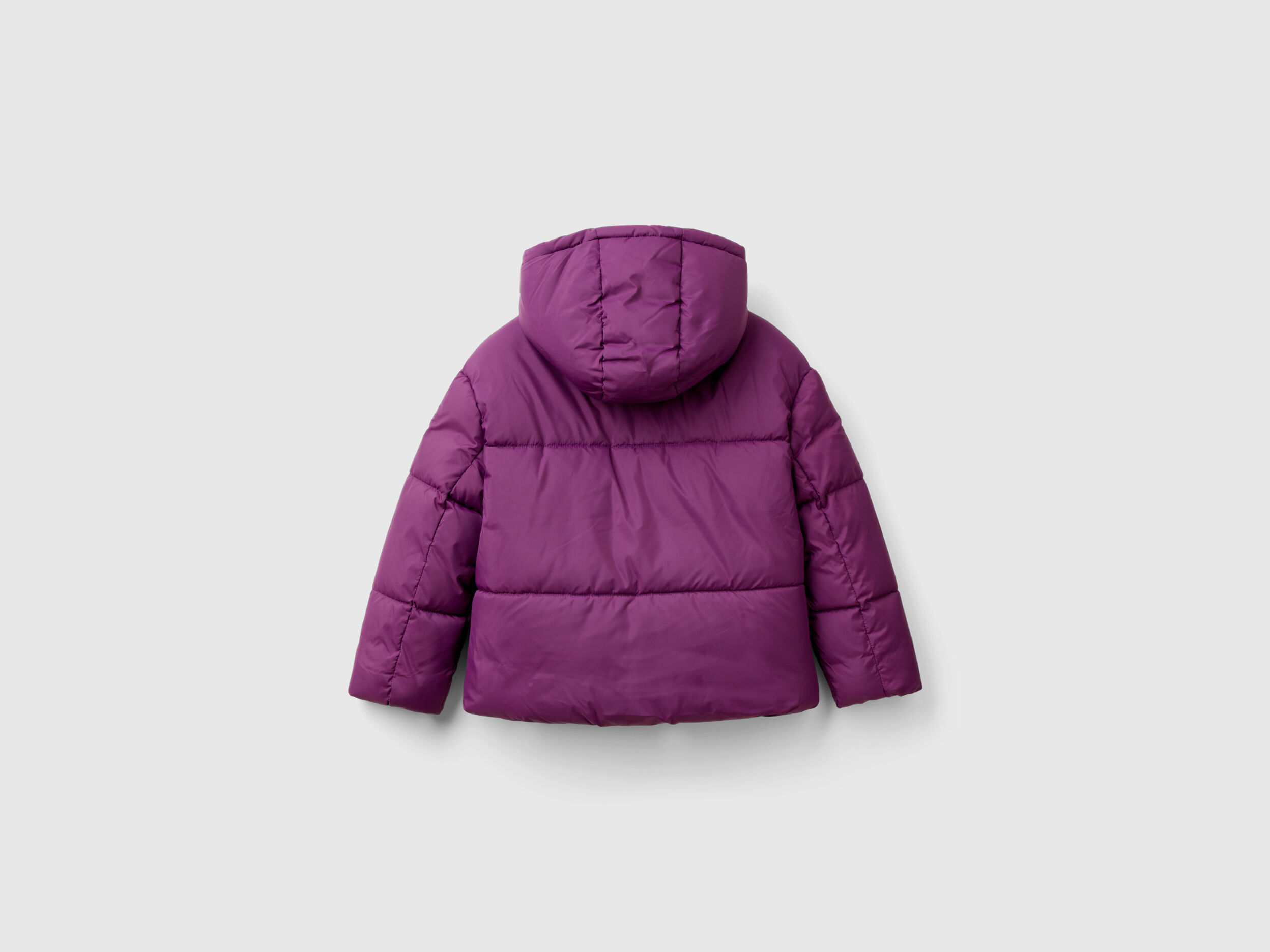 Padded jacket with hood - Mauve | Benetton