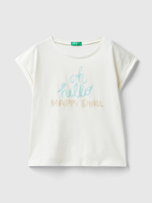 T-shirt with slogan print Junior Girl