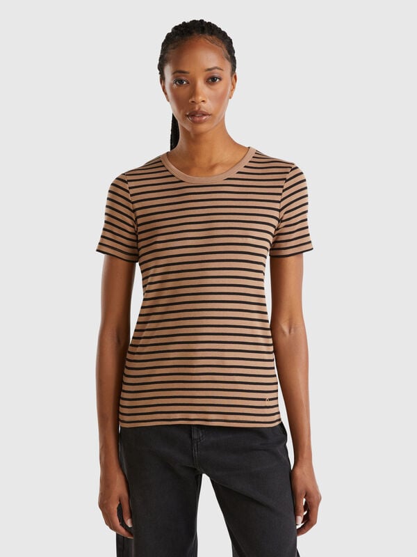 Crew neck striped t-shirt Women