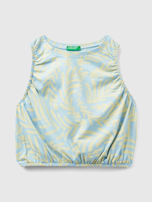 Light blue top with tropical print Junior Girl