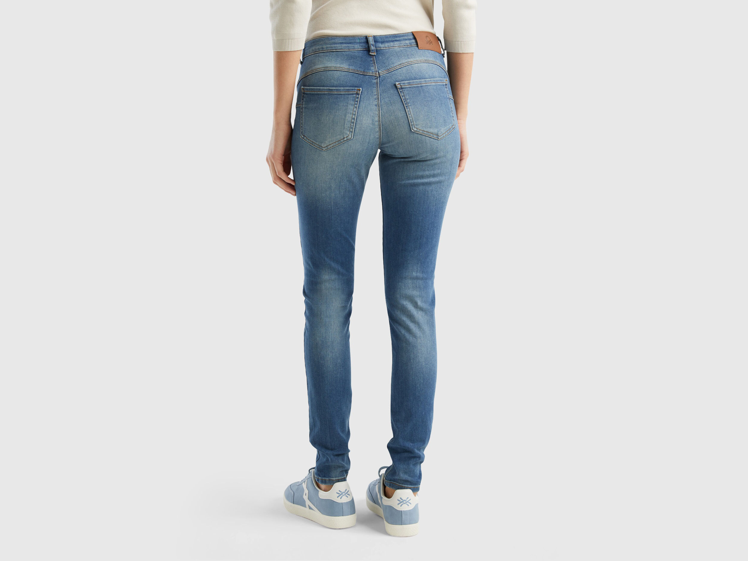 Skinny fit push up jeans Sky Blue Benetton