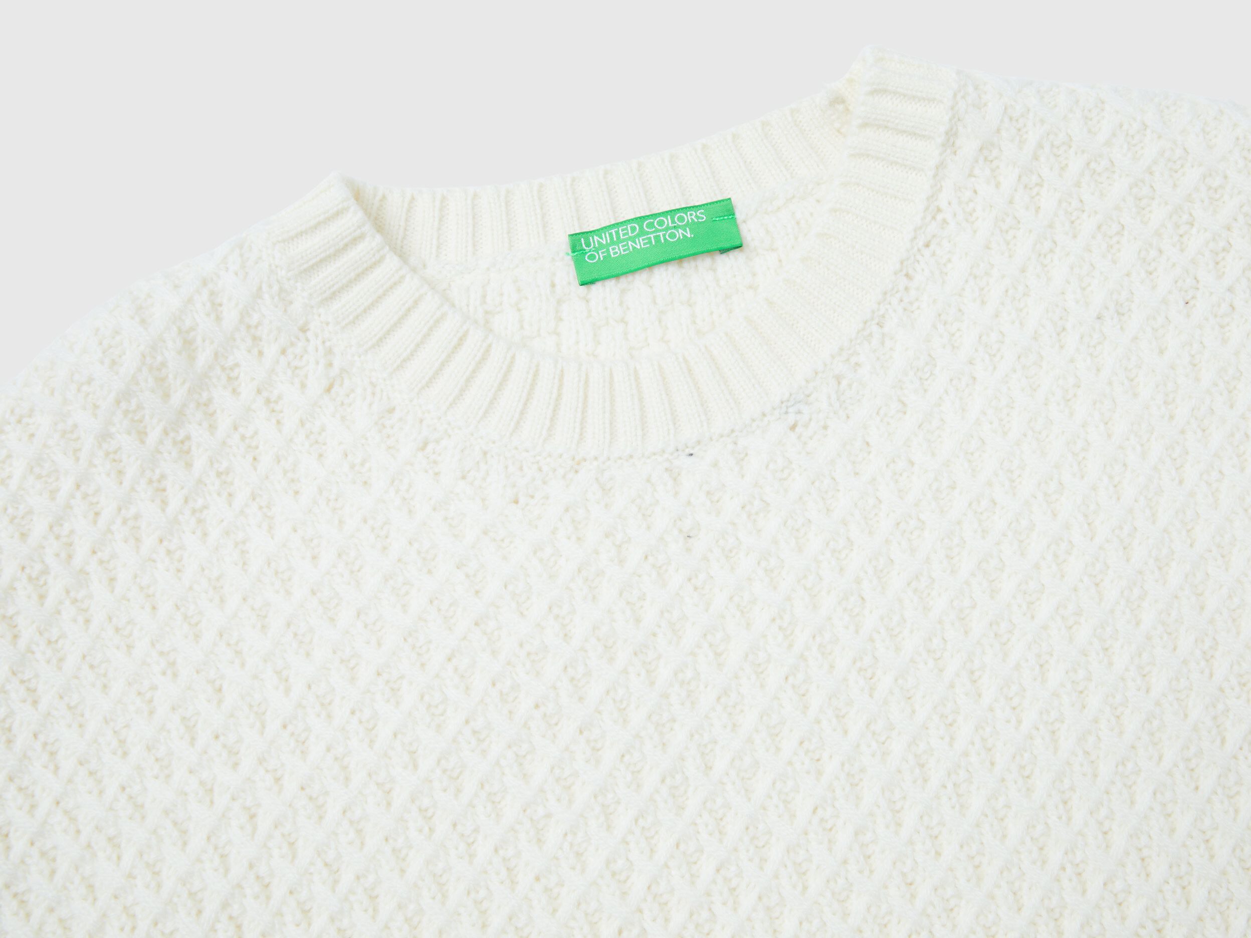 White crew store neck knit sweater