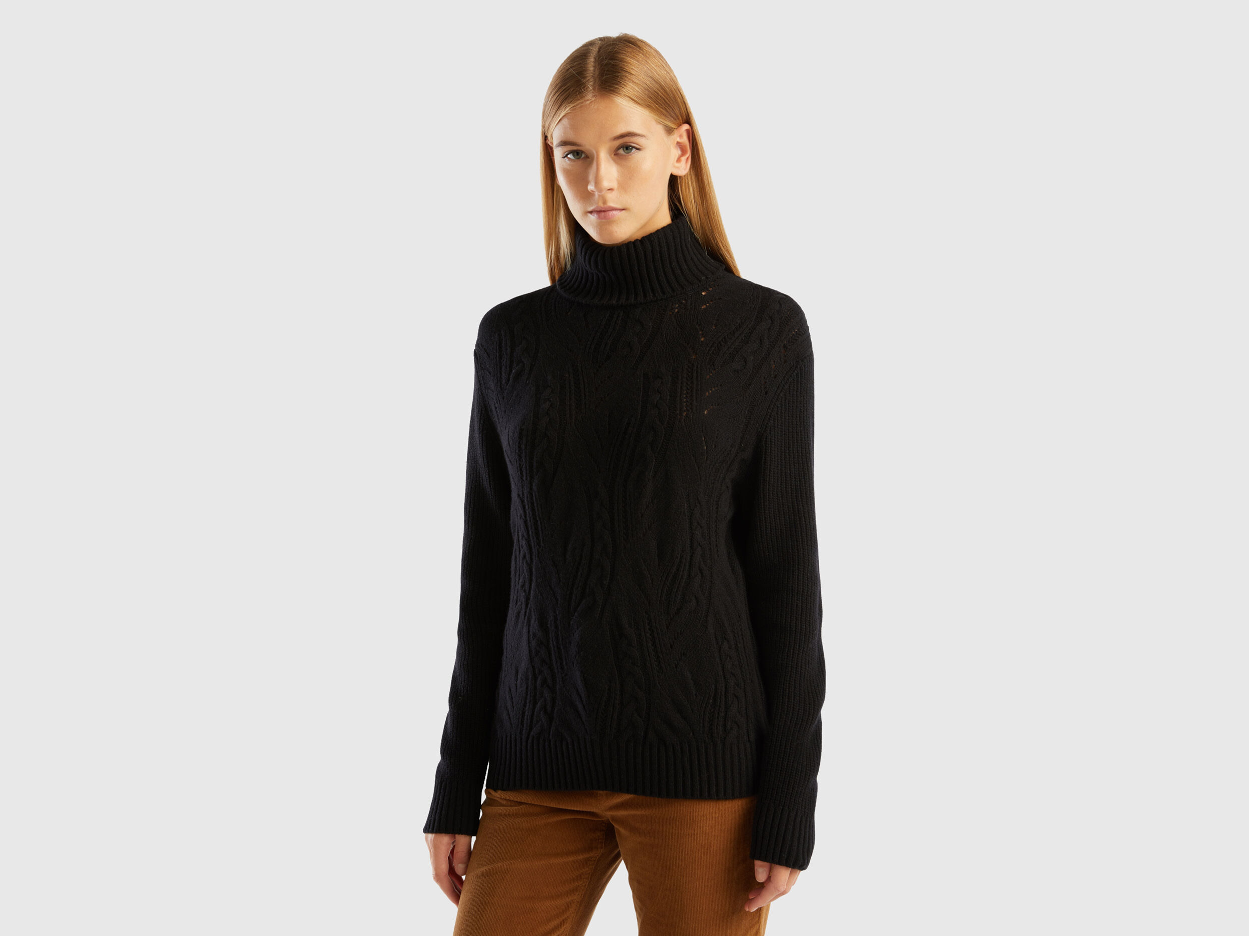 Womens black clearance polar neck jumper
